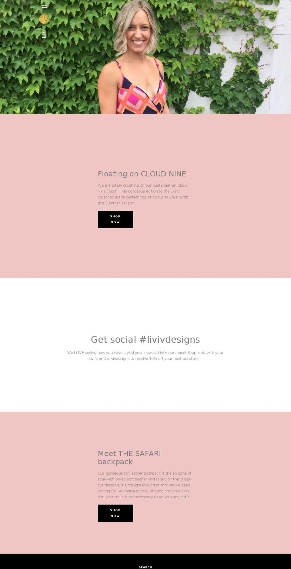 livivdesigns.com — Shopify storefront screenshot