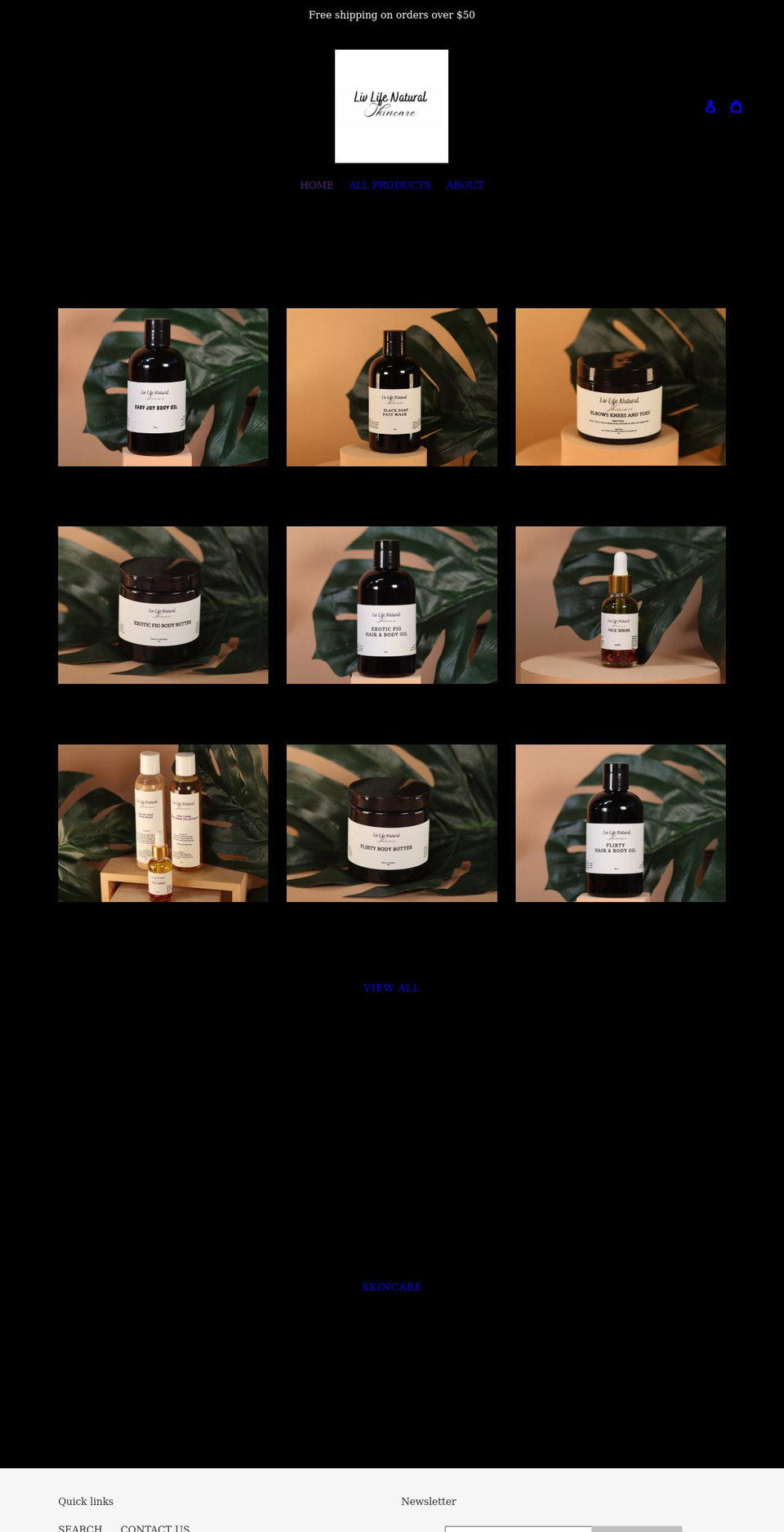 livlifenatural.com shopify website screenshot
