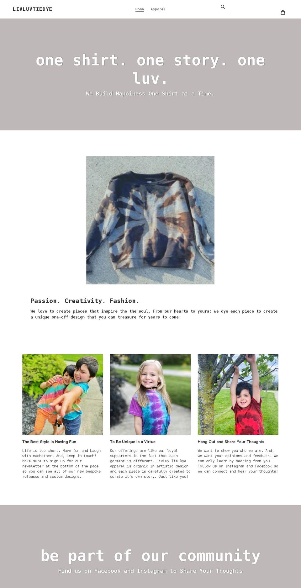 livluvtiedye.com shopify website screenshot