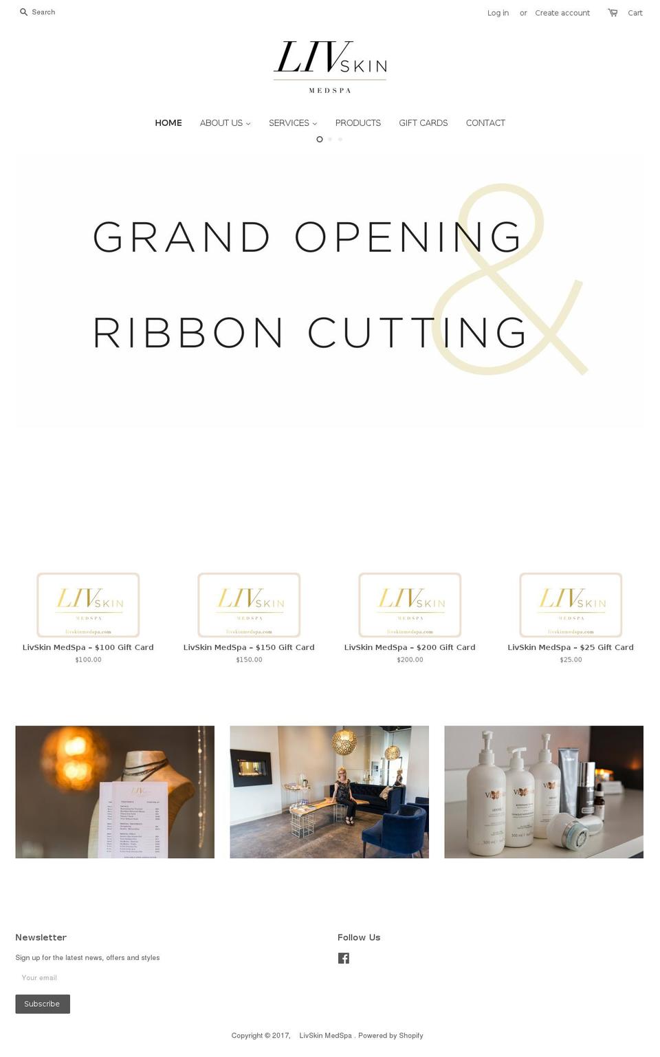 livmedspa.com shopify website screenshot