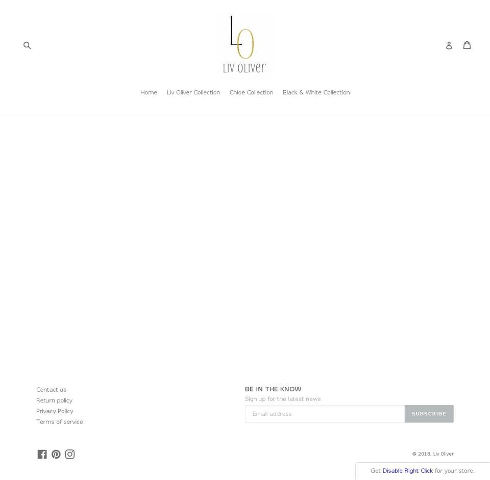 livoliverjewelry.com shopify website screenshot