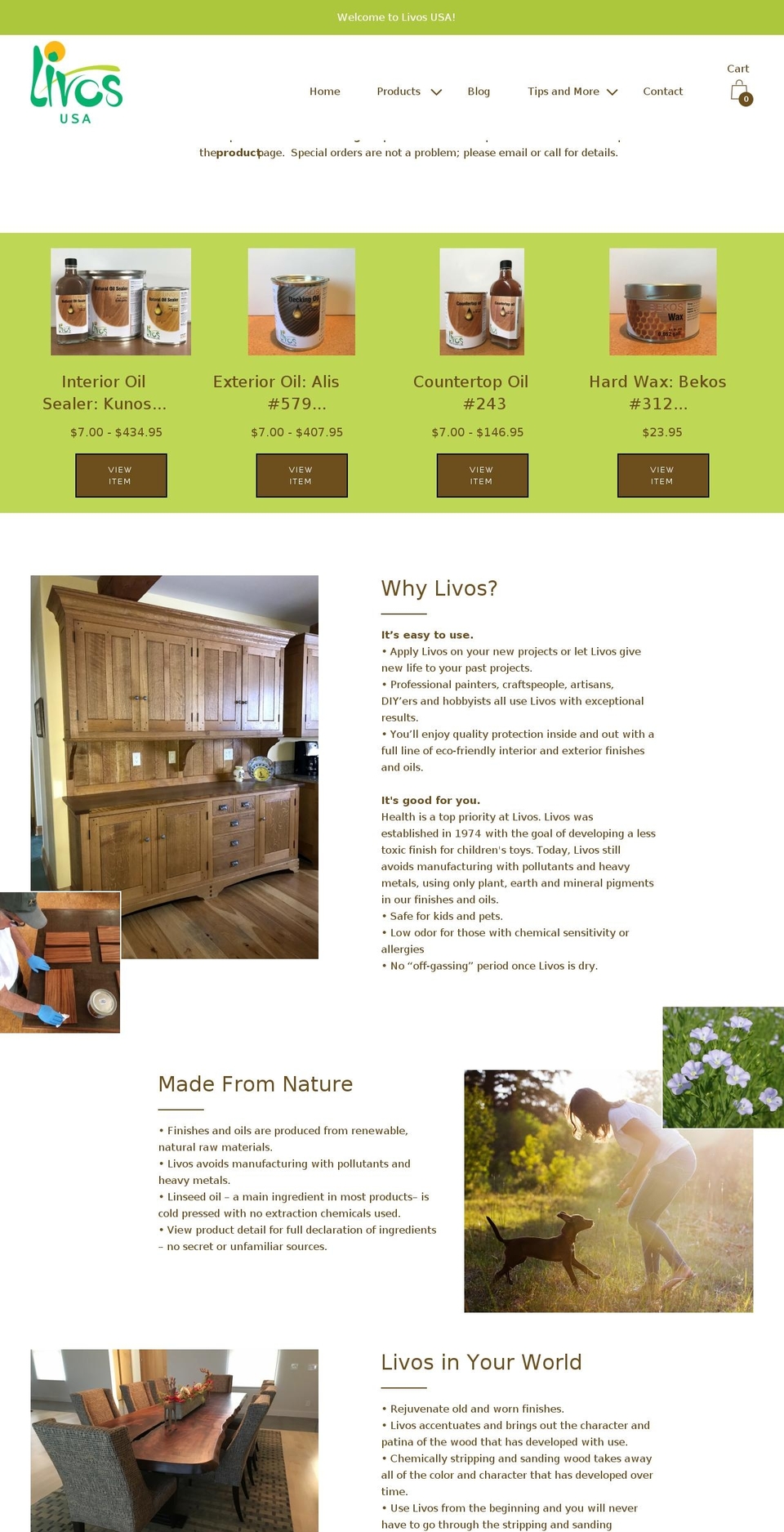 livosusa.com shopify website screenshot