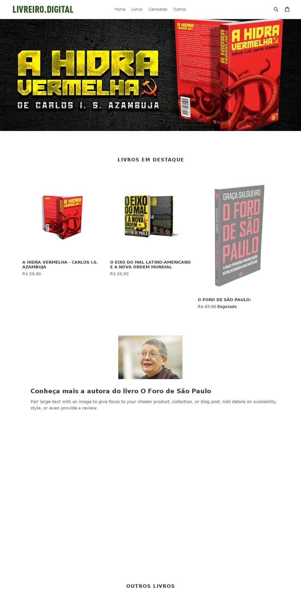 livreiro.net shopify website screenshot