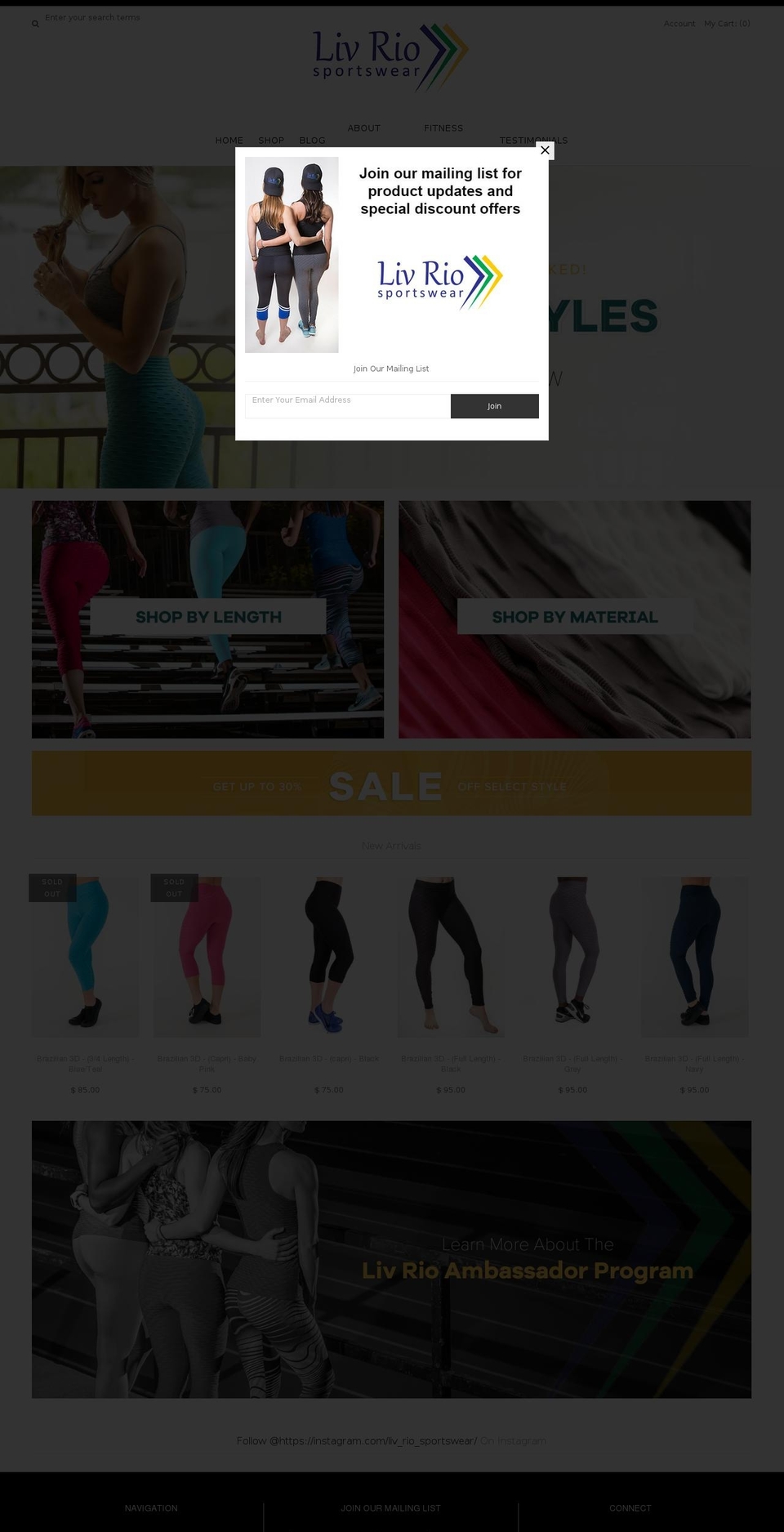 livriosportswear.com shopify website screenshot