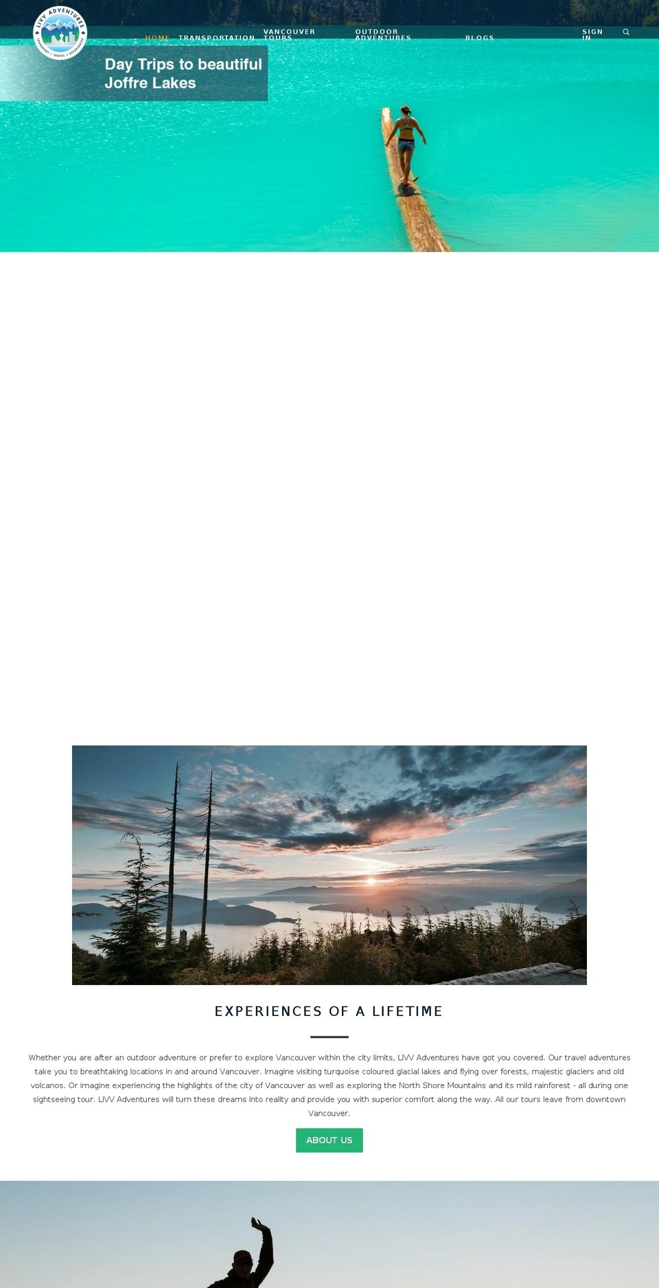 livvadventures.ca shopify website screenshot