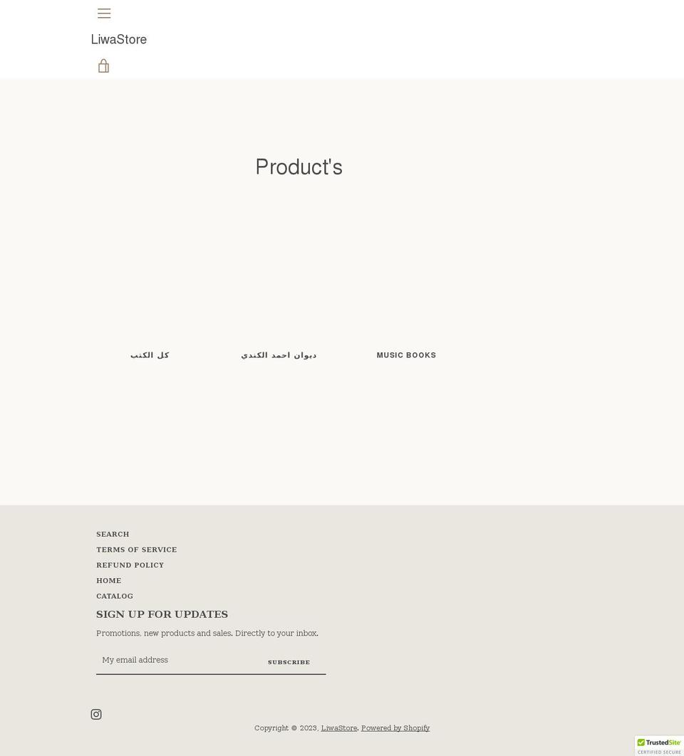 liwastore.org shopify website screenshot