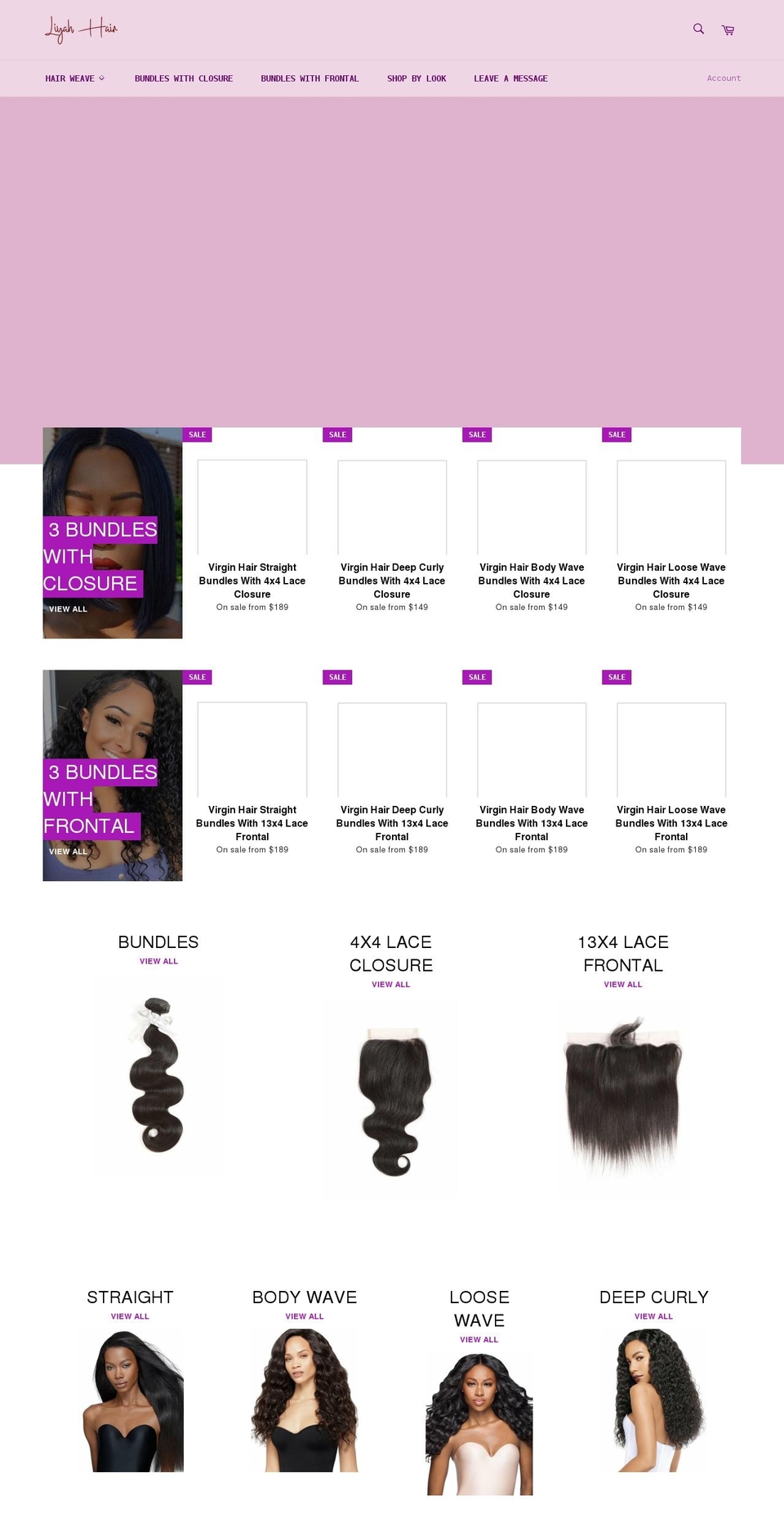 liyahhair.com shopify website screenshot