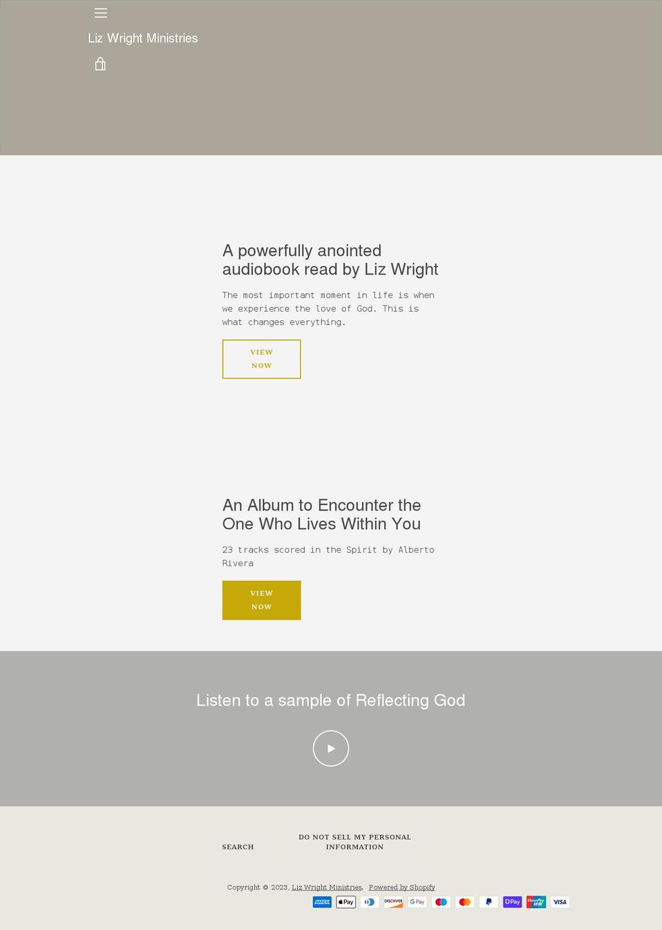 liz-wright-ministries.myshopify.com shopify website screenshot