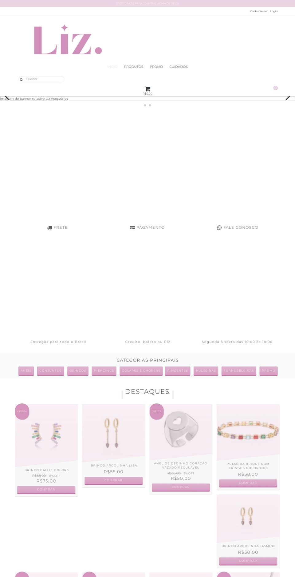 lizacessorios.com — Shopify storefront screenshot