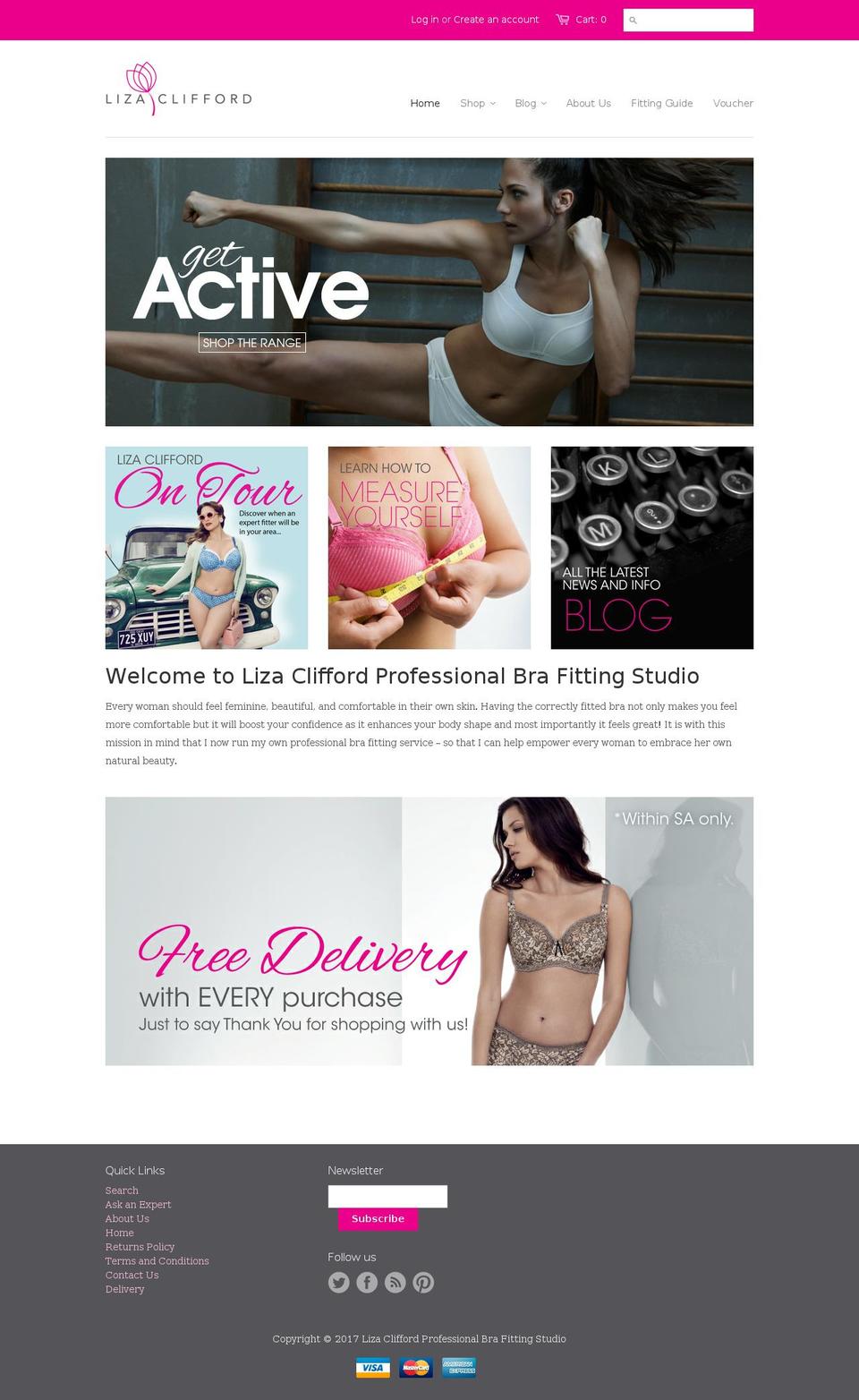 lizaclifford.com shopify website screenshot