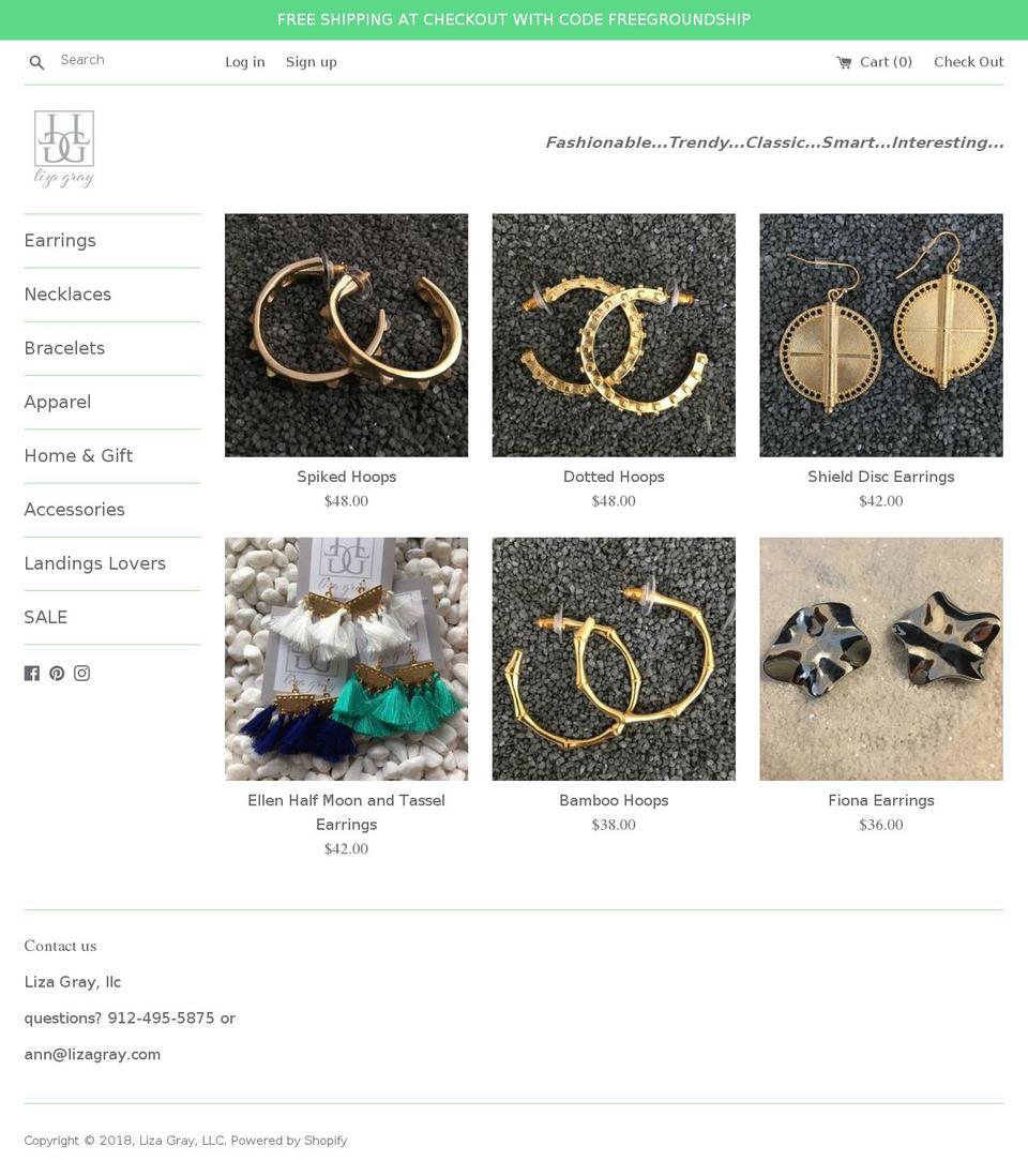 lizagray.com — Shopify storefront screenshot
