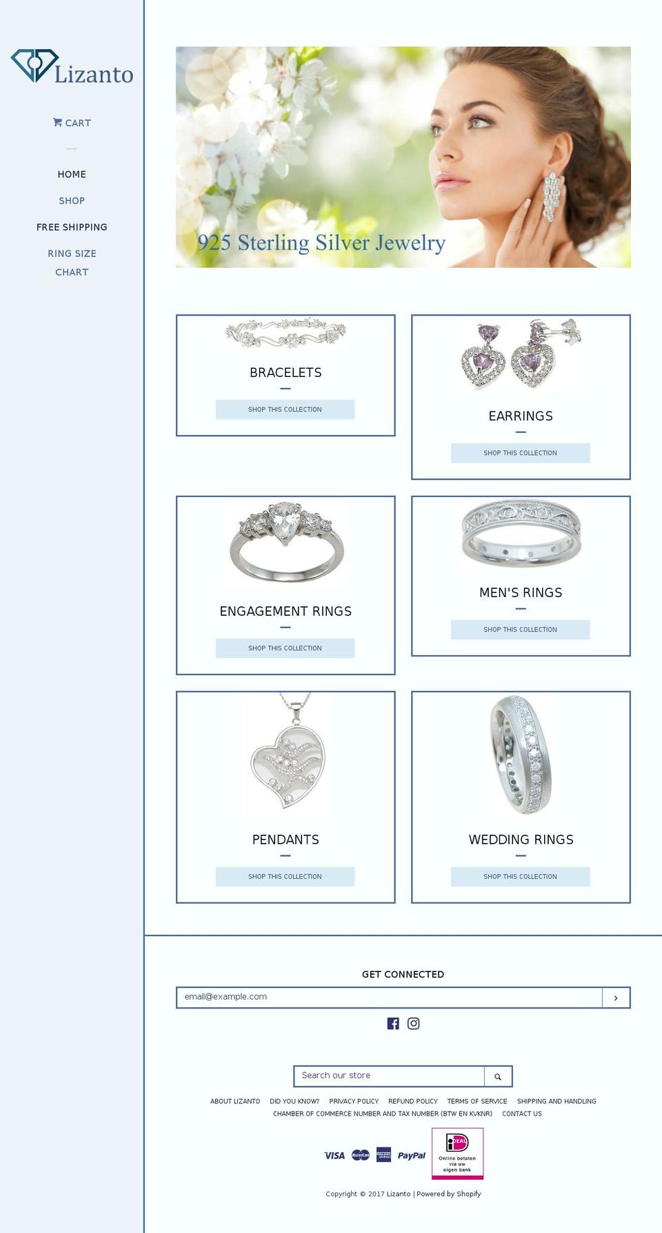 lizanto.com shopify website screenshot