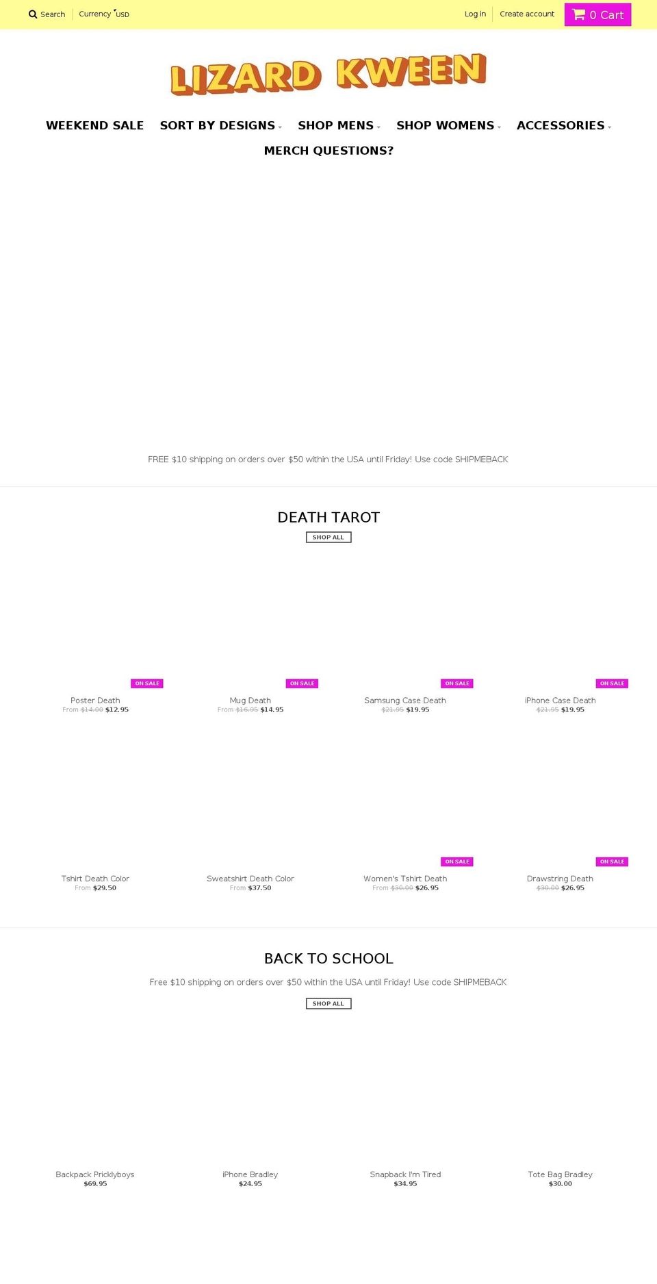 lizardkween.com shopify website screenshot