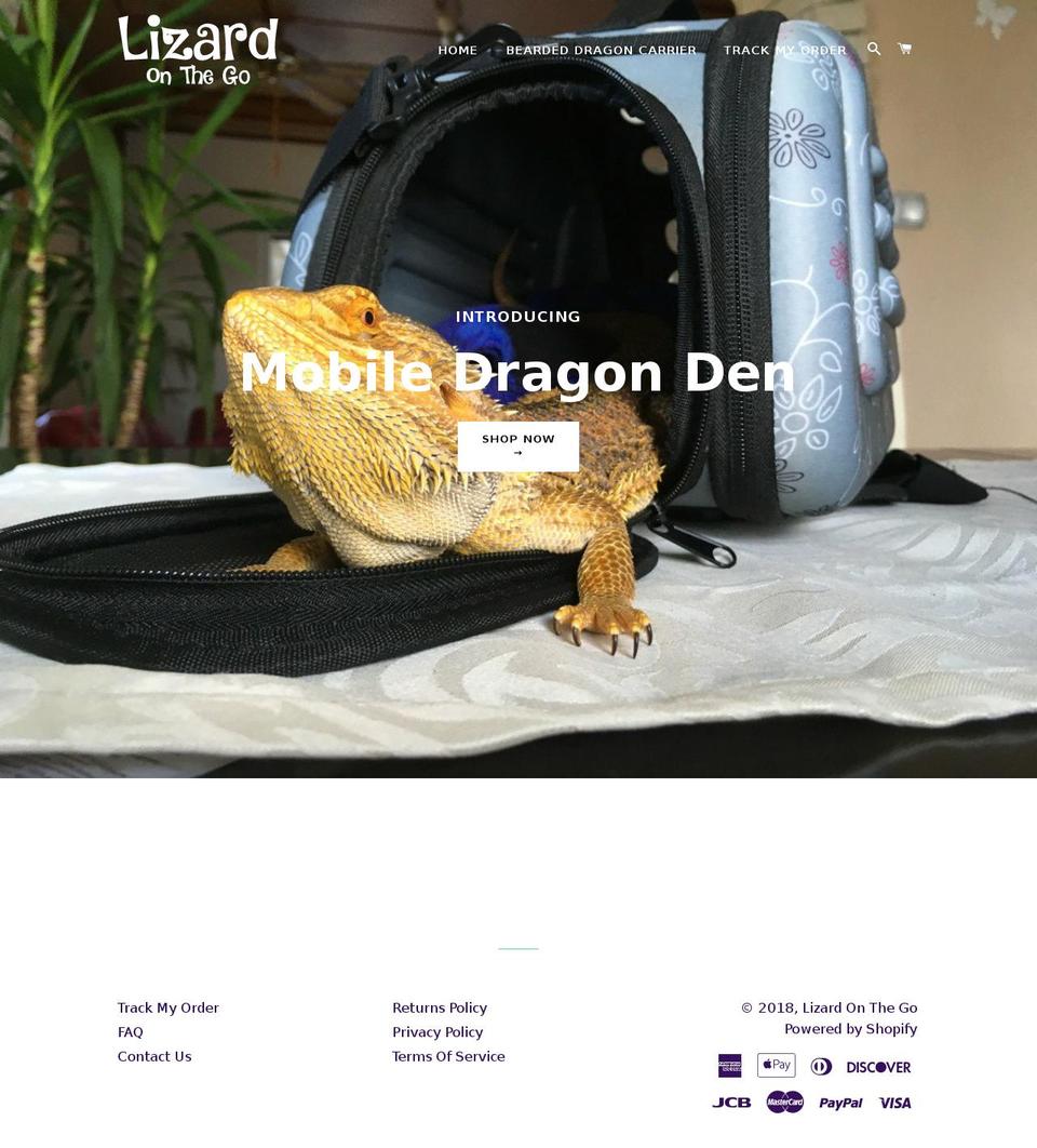 lizardonthego.com — Shopify storefront screenshot