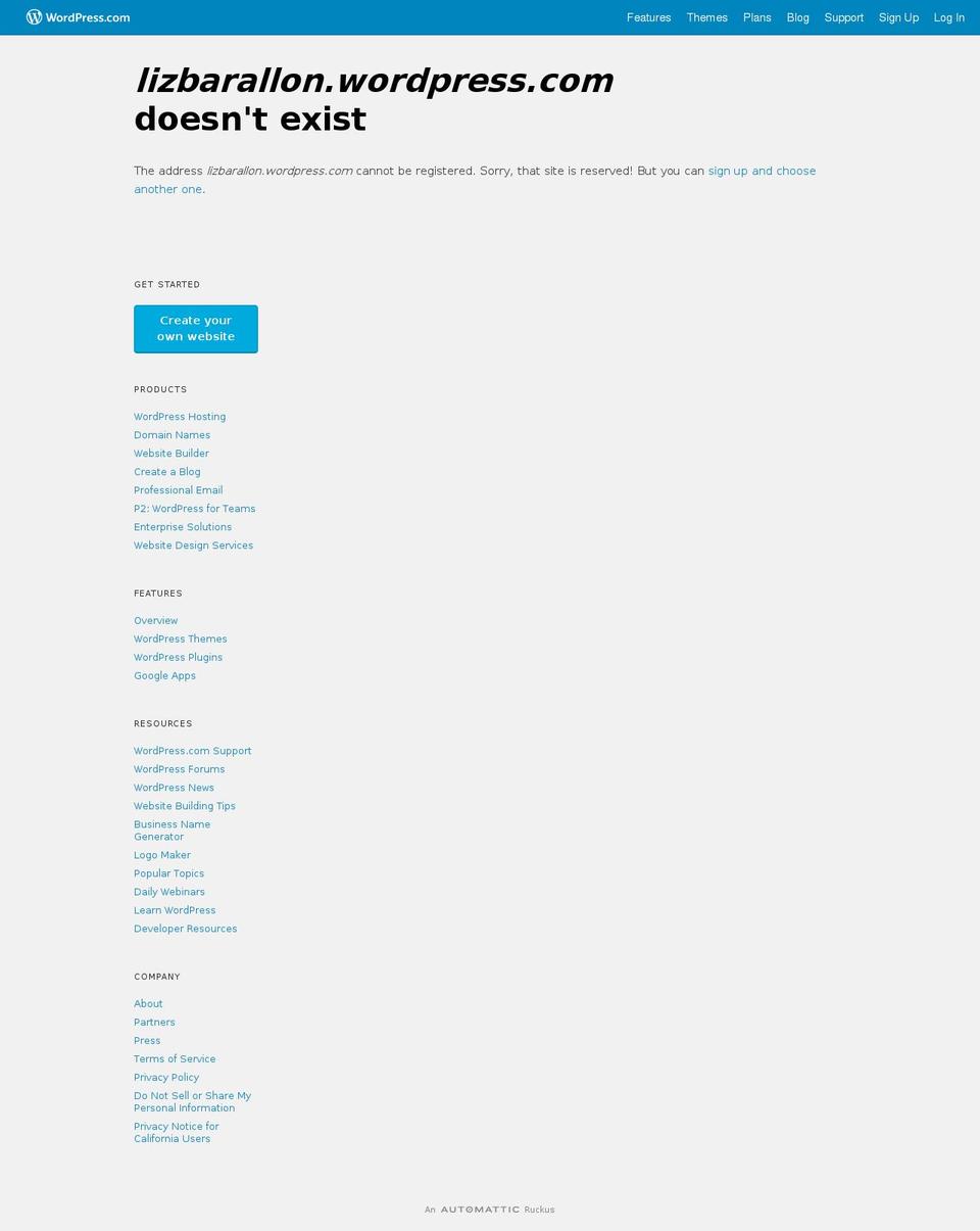 lizbarallon.com — Shopify storefront screenshot