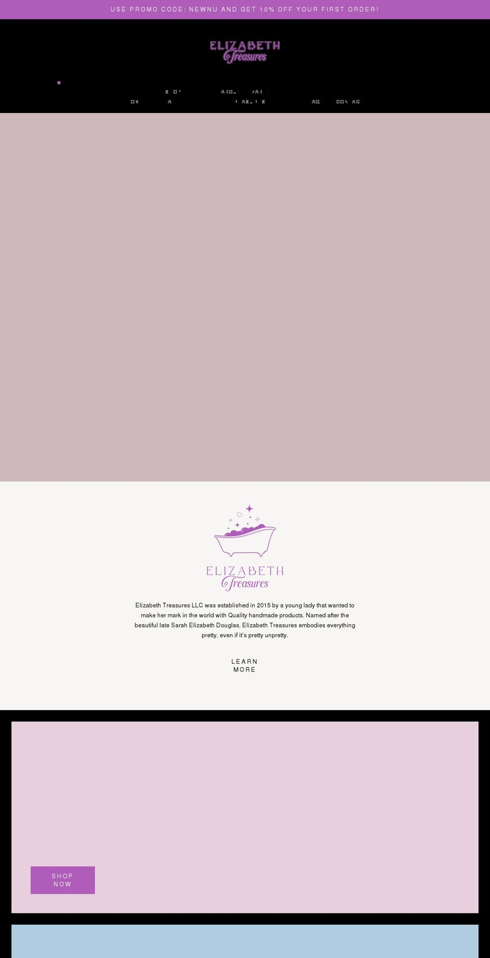 lizbtreasures.com shopify website screenshot