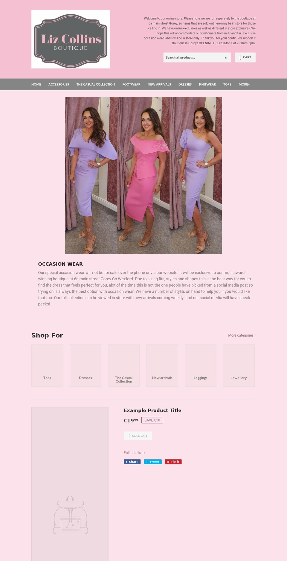 lizcollinsboutique.com — Shopify storefront screenshot