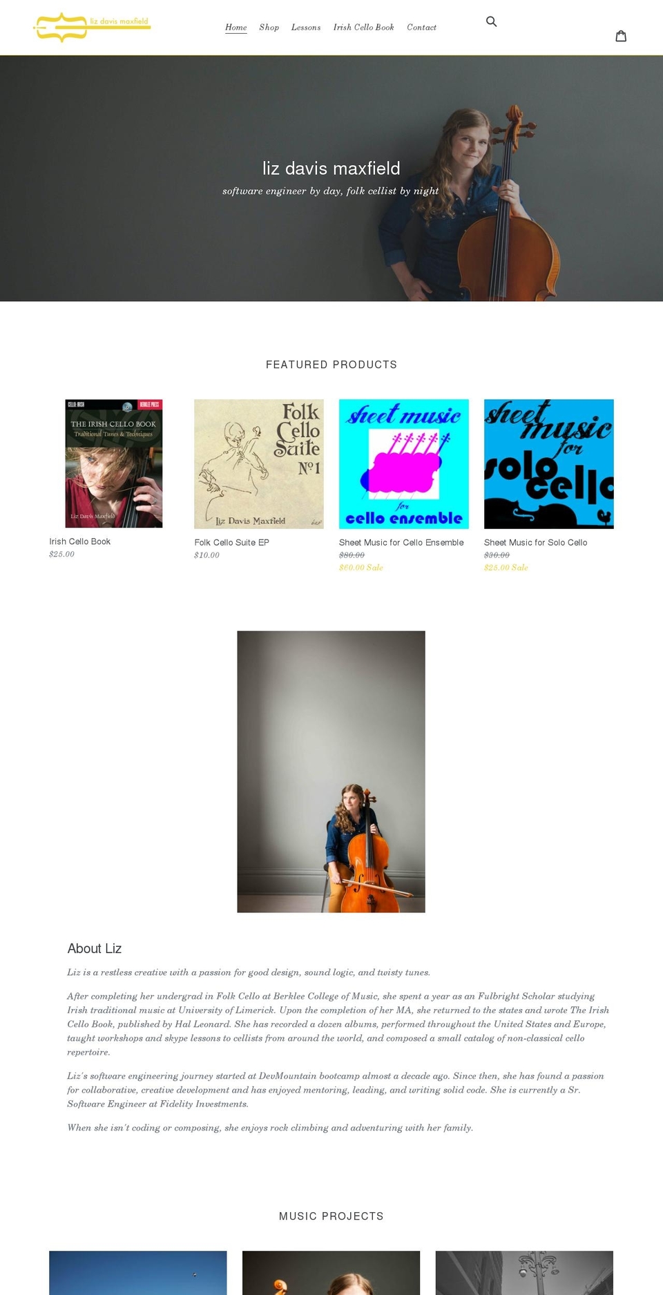 lizdavismaxfield.com shopify website screenshot