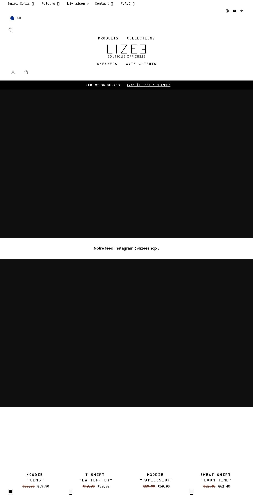 lizeeshop.fr shopify website screenshot