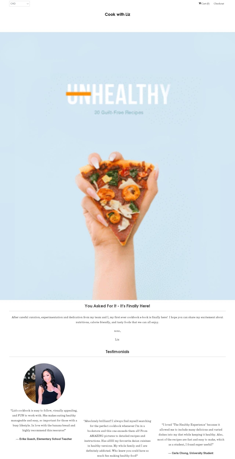 lizhwangbo.com shopify website screenshot