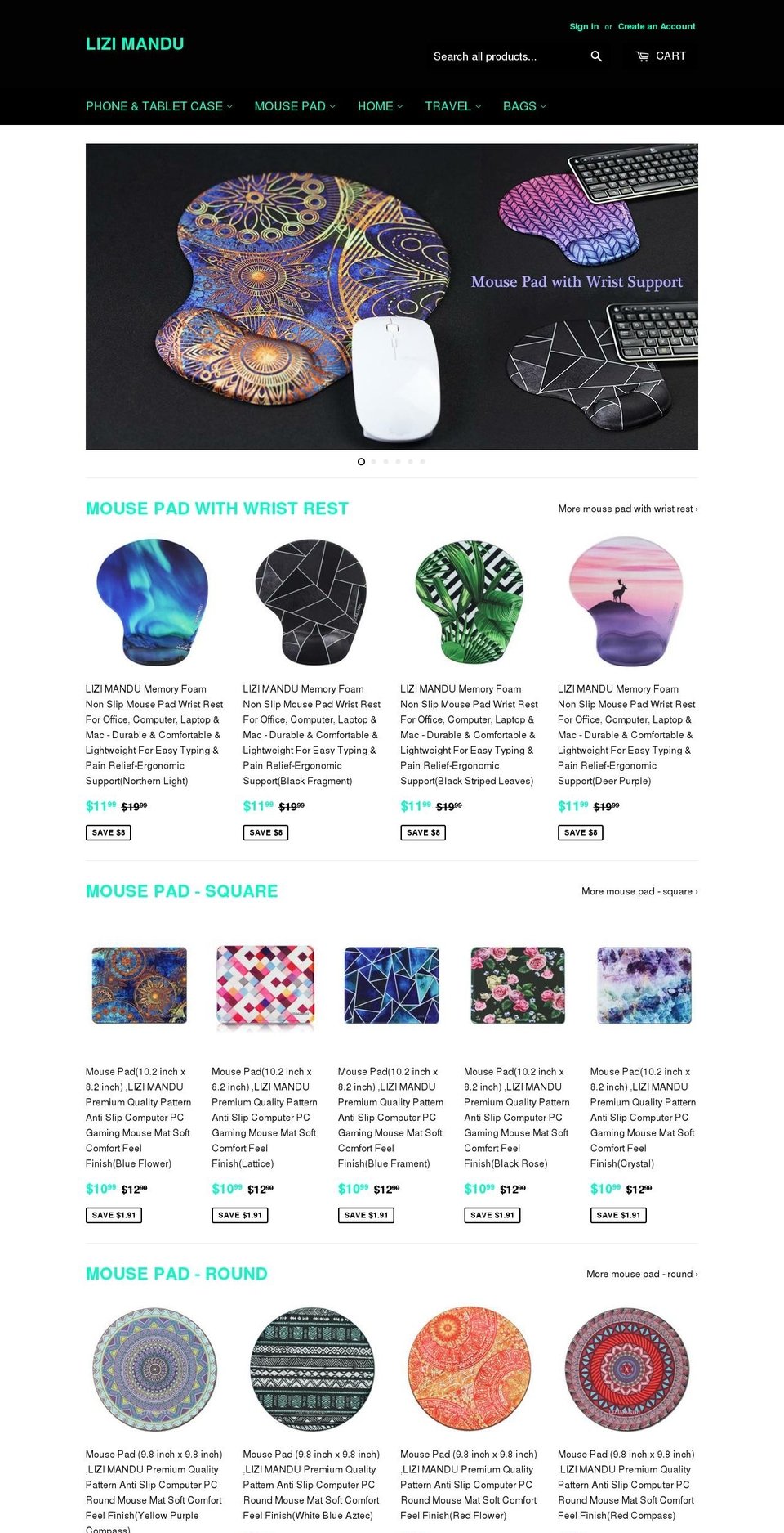 lizimandu.com — Shopify storefront screenshot
