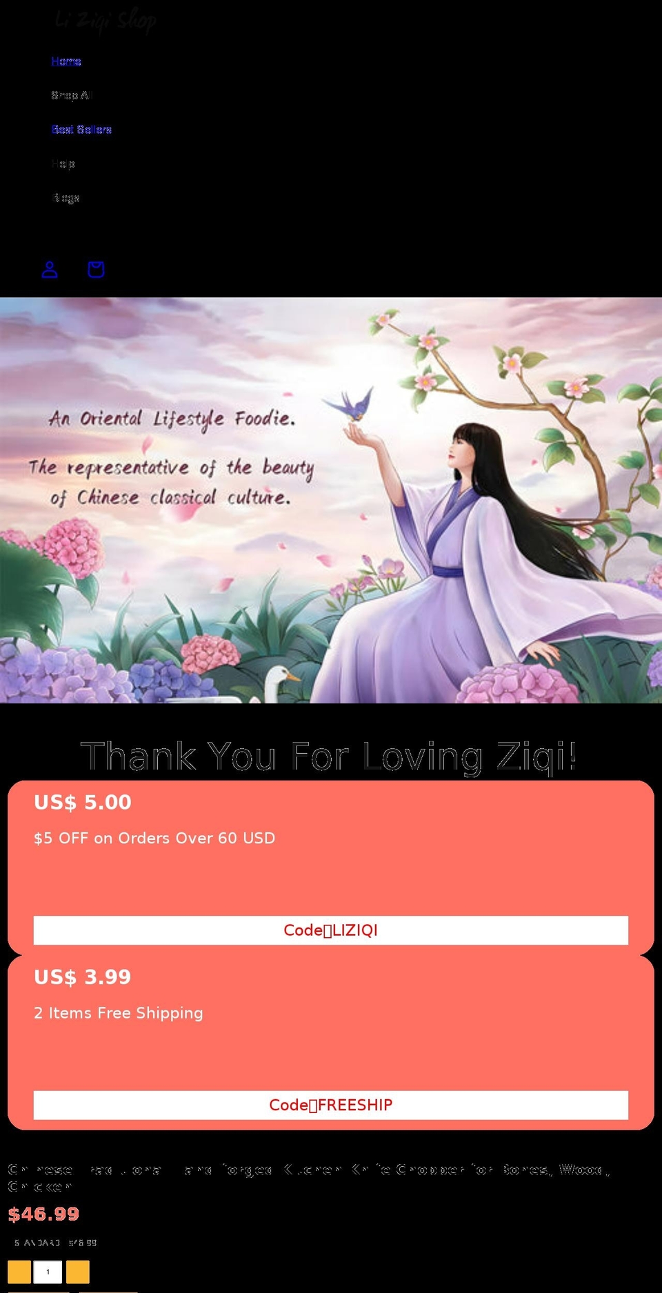 liziqishop.com shopify website screenshot
