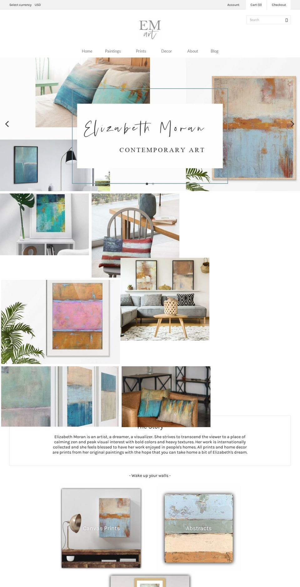 lizmoranart.com shopify website screenshot