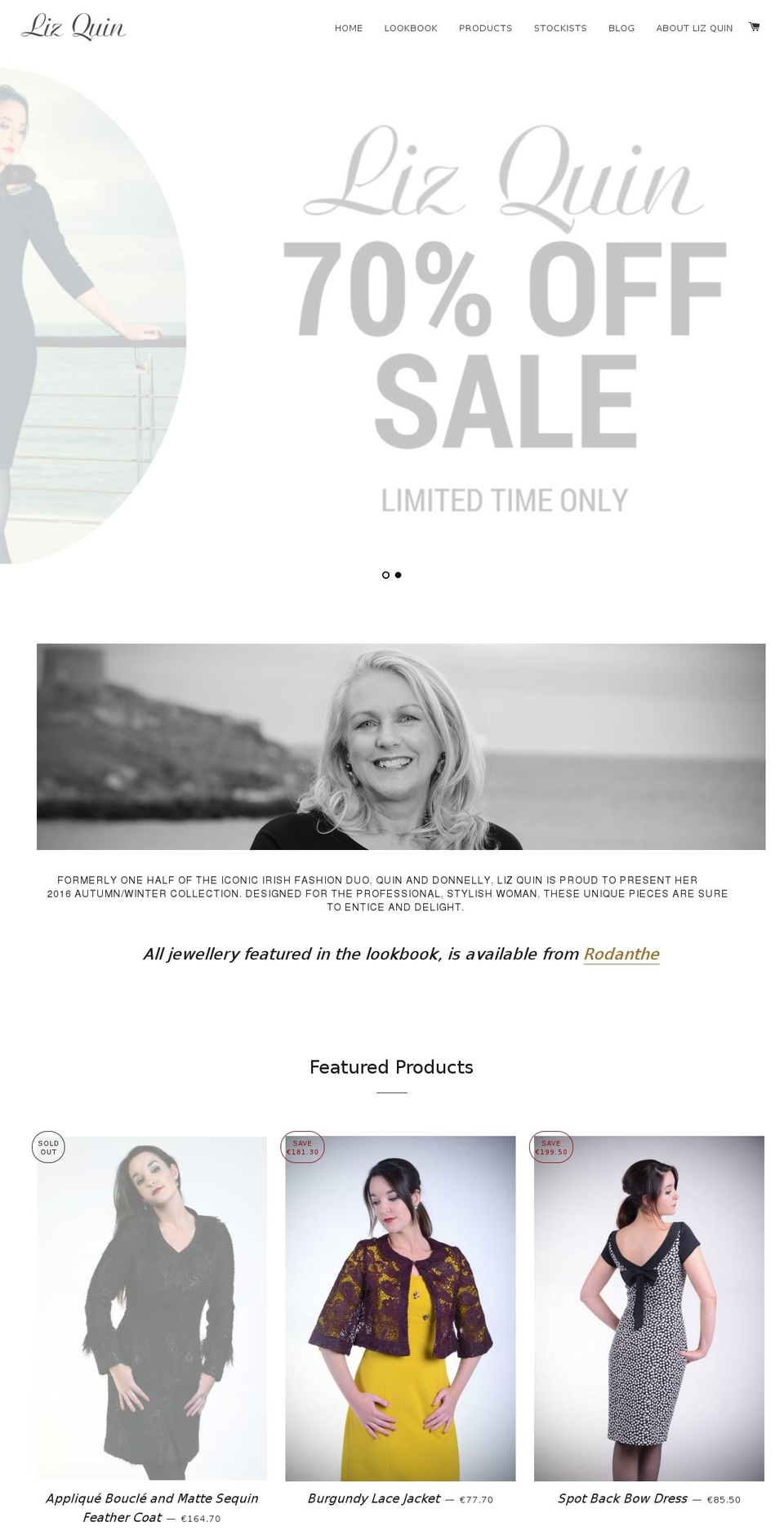 lizquin.com shopify website screenshot
