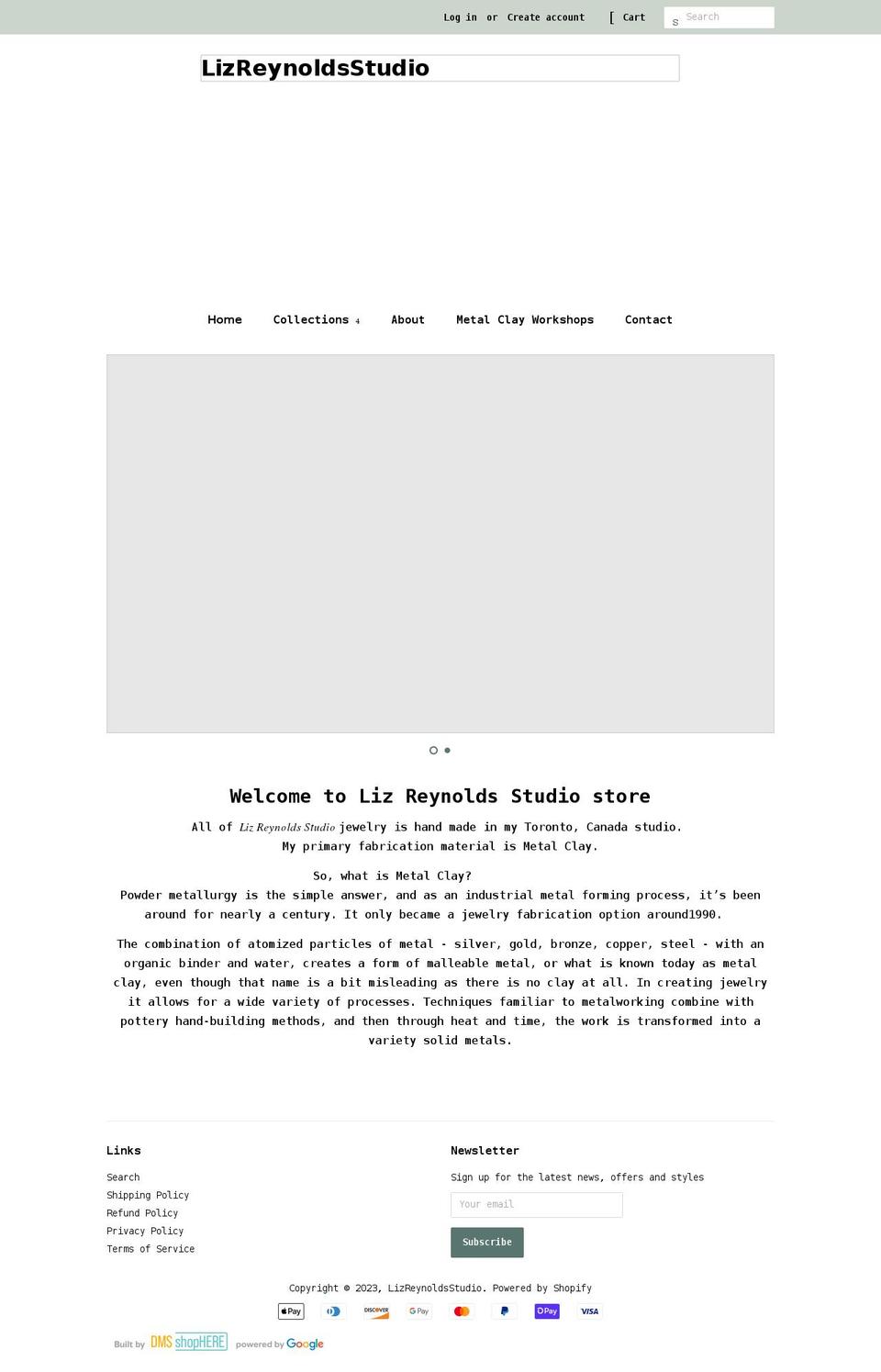 lizreynoldsstudio.com shopify website screenshot