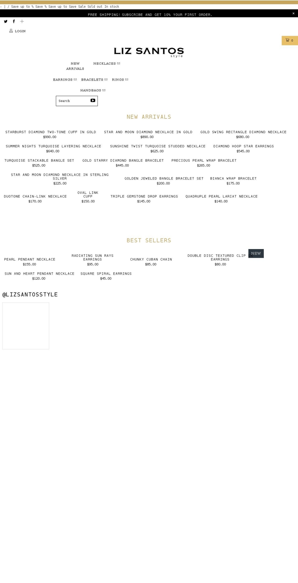 lizsantosstyle.com shopify website screenshot