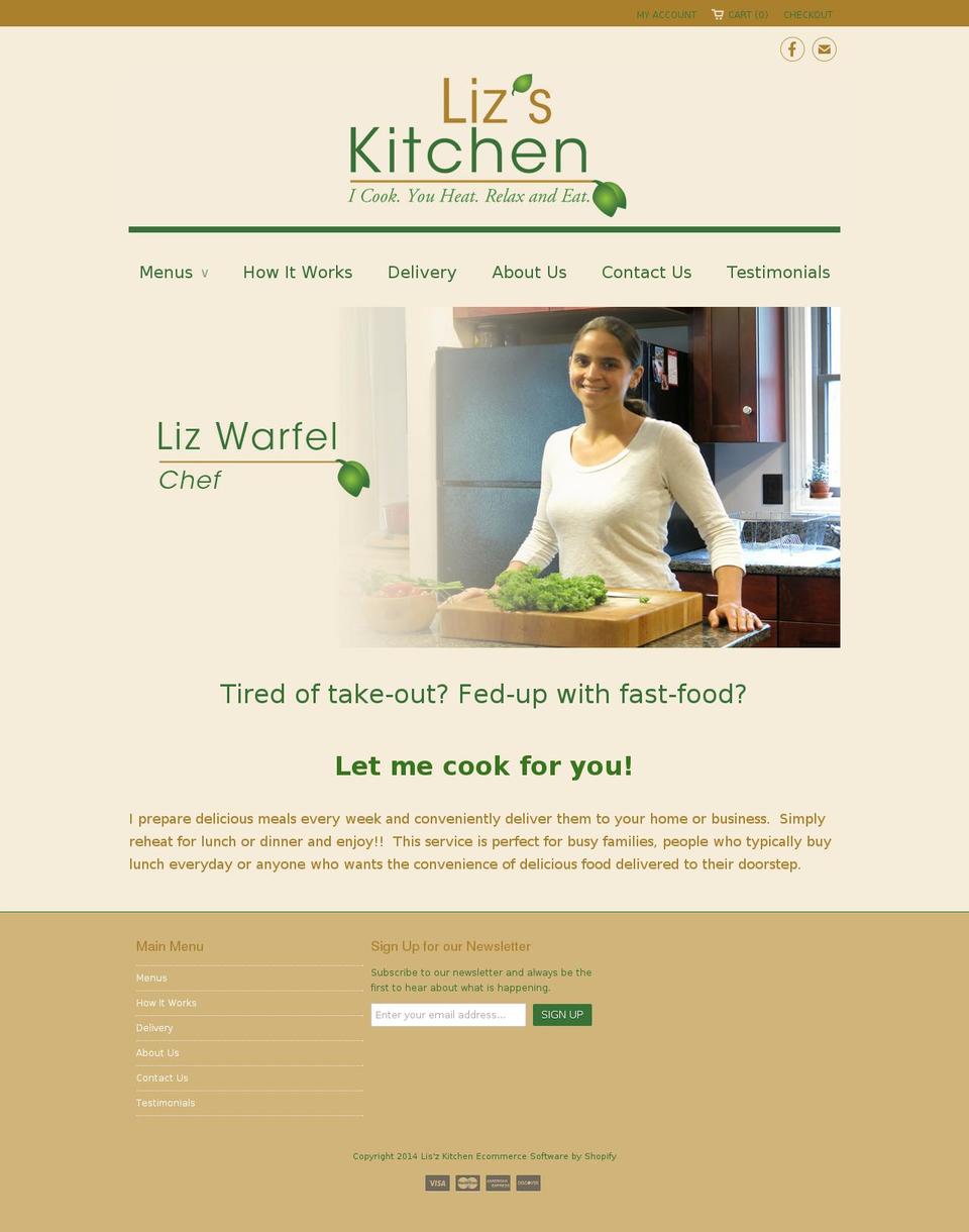 lizskitchenme.com shopify website screenshot