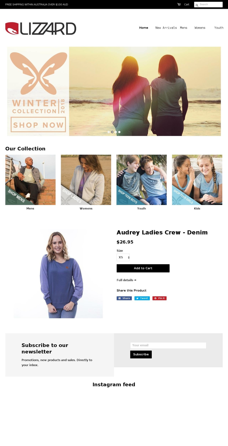 lizzard.com.au shopify website screenshot