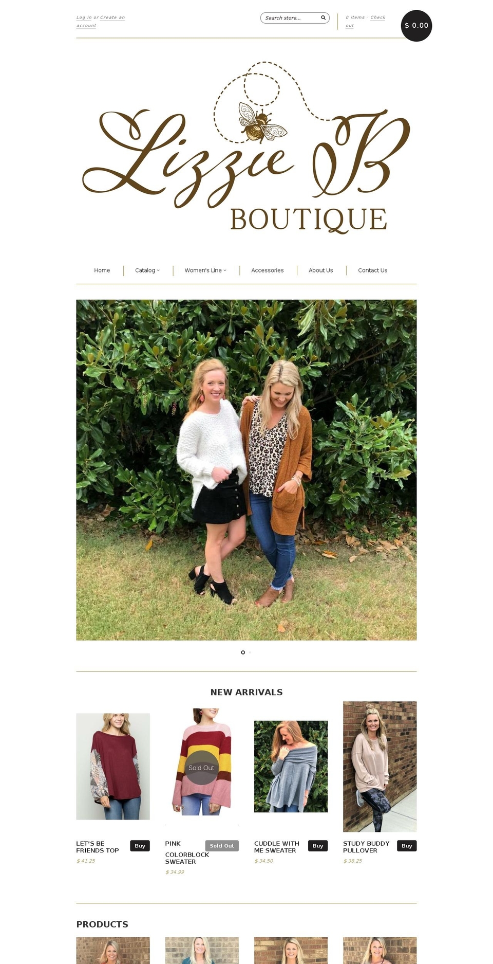 lizziebboutiqueonline.com — Shopify storefront screenshot