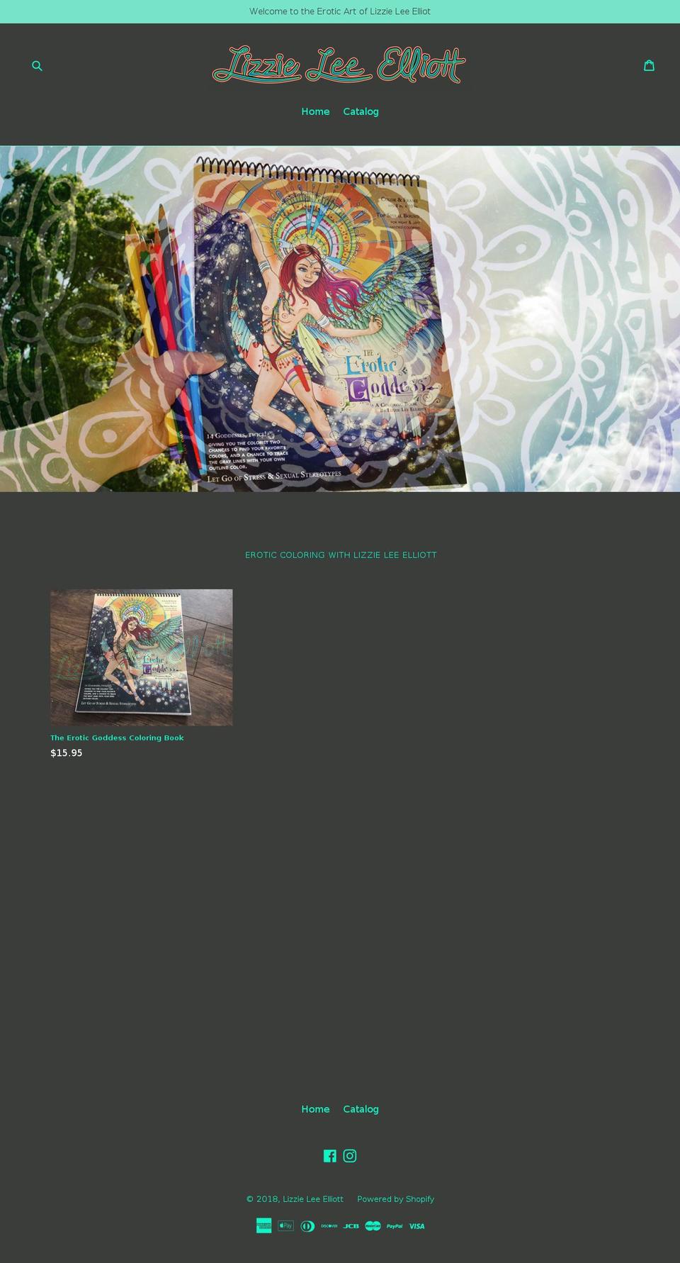 lizzieleeelliott.com — Shopify storefront screenshot