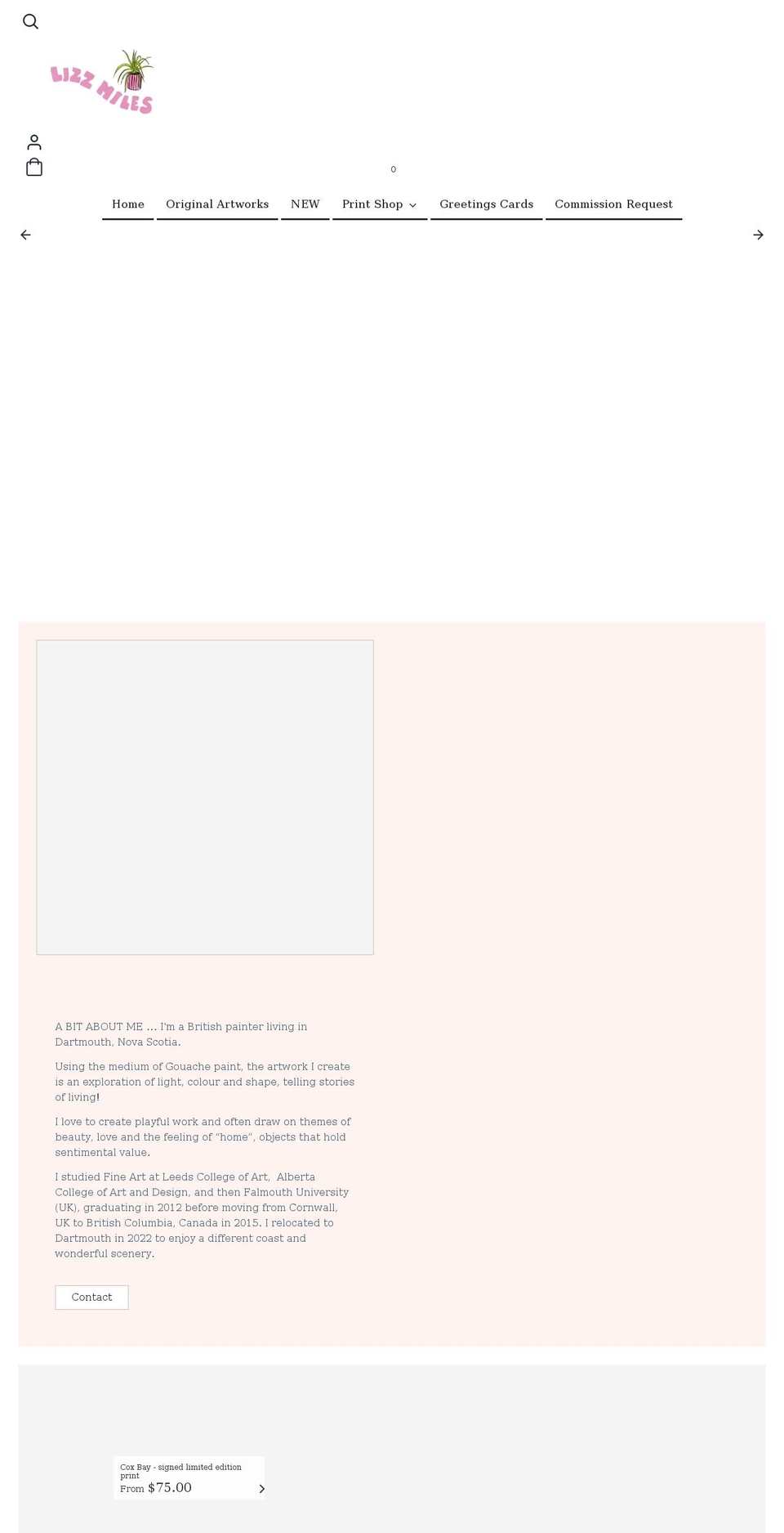 lizzmiles.com shopify website screenshot