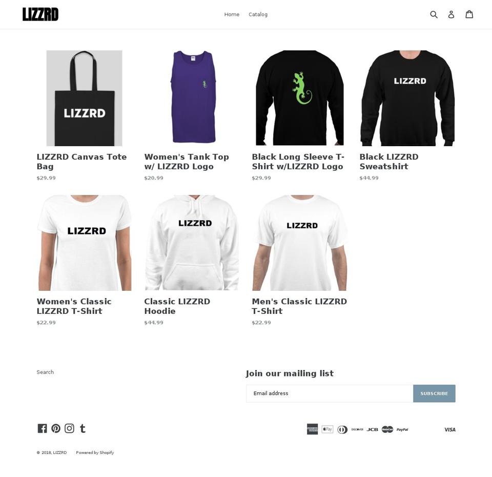 lizzrd.com — Shopify storefront screenshot