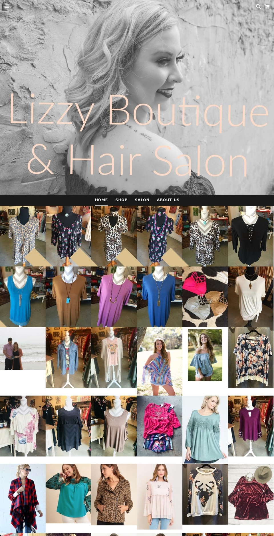 lizzyboutiquesalon.com shopify website screenshot