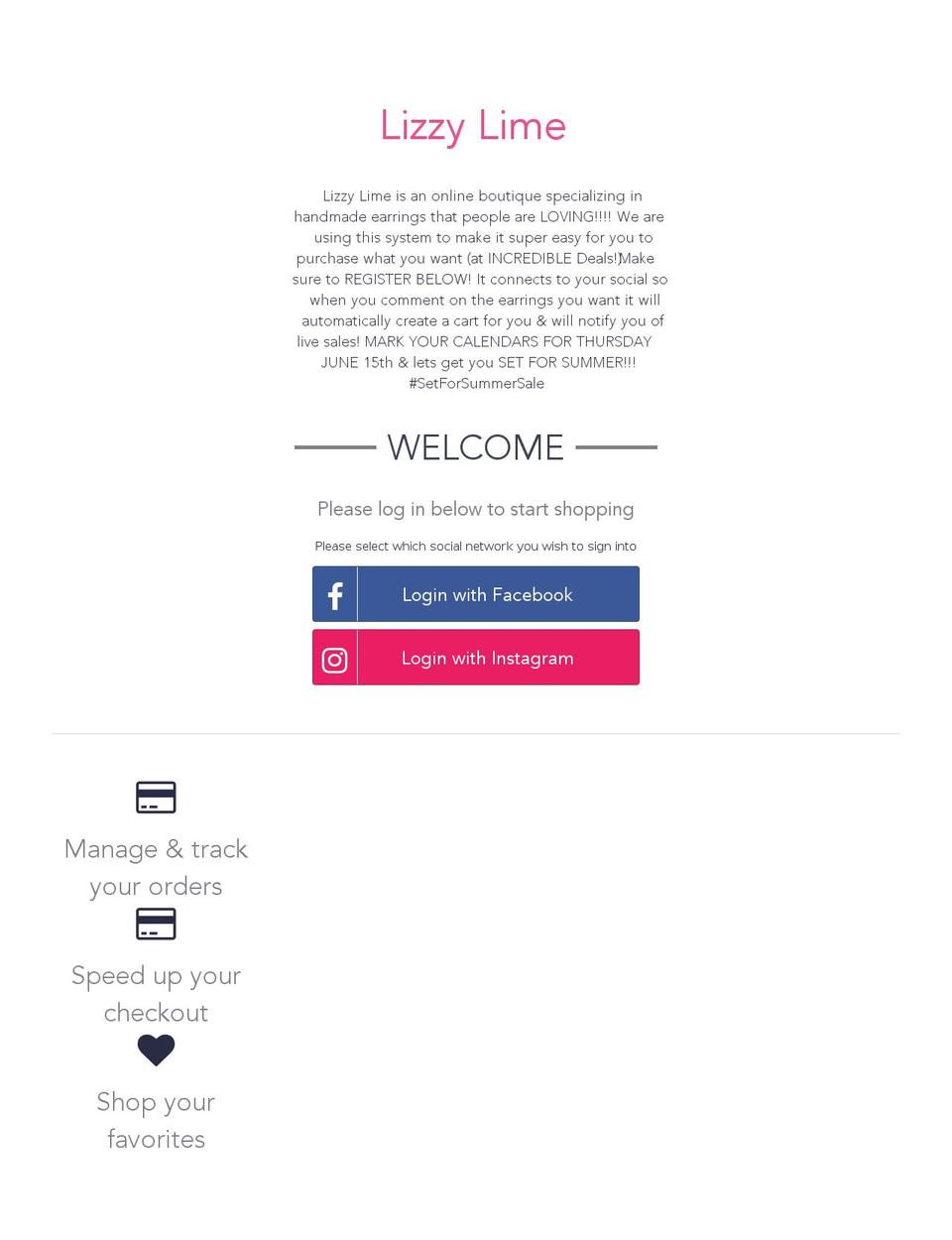 lizzylime.com shopify website screenshot