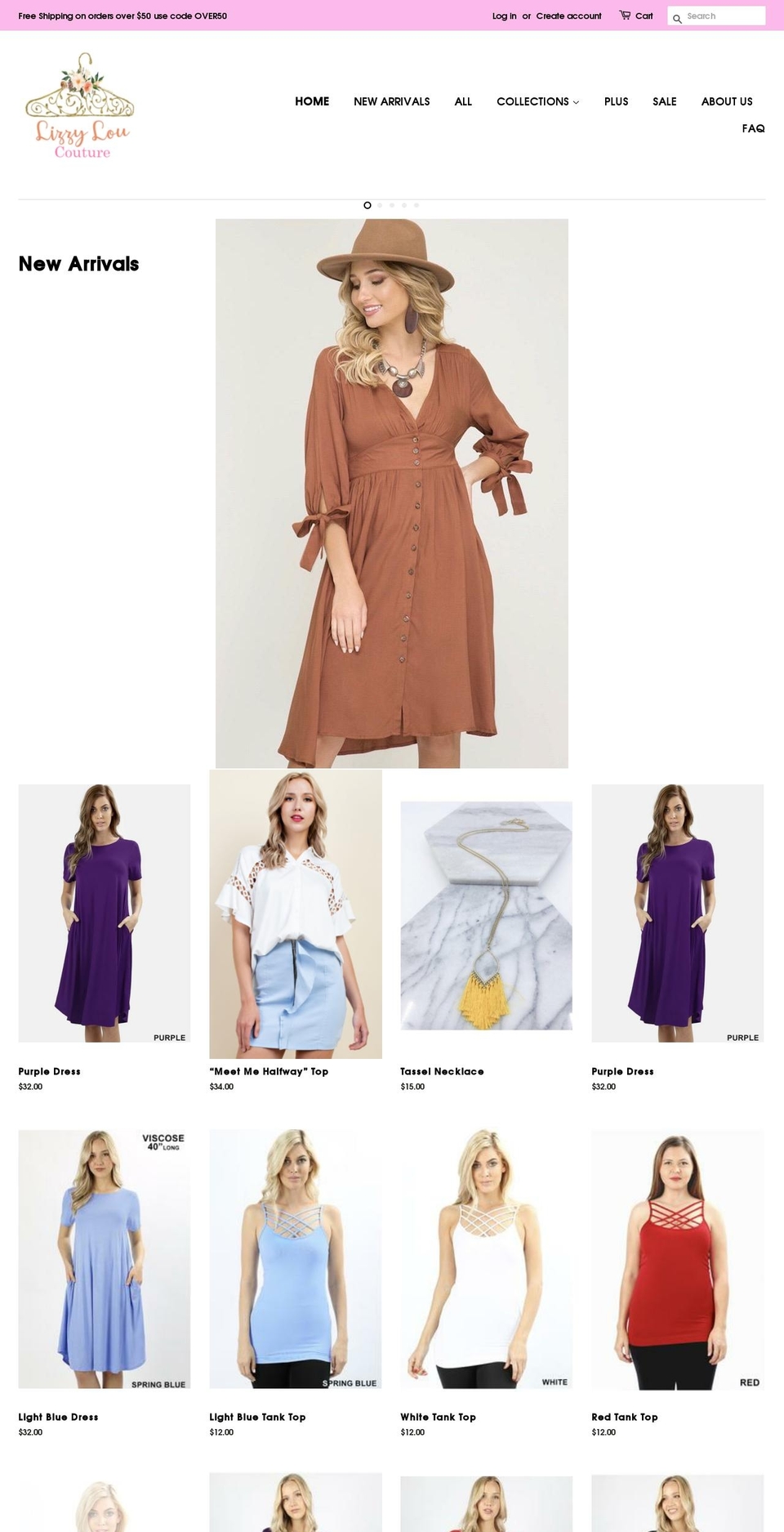 lizzyloucouture.com — Shopify storefront screenshot