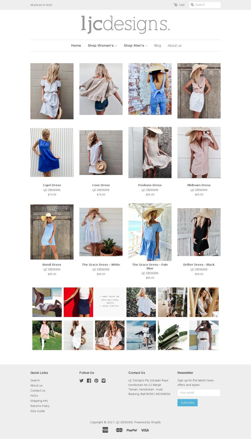 ljc-designs.com shopify website screenshot