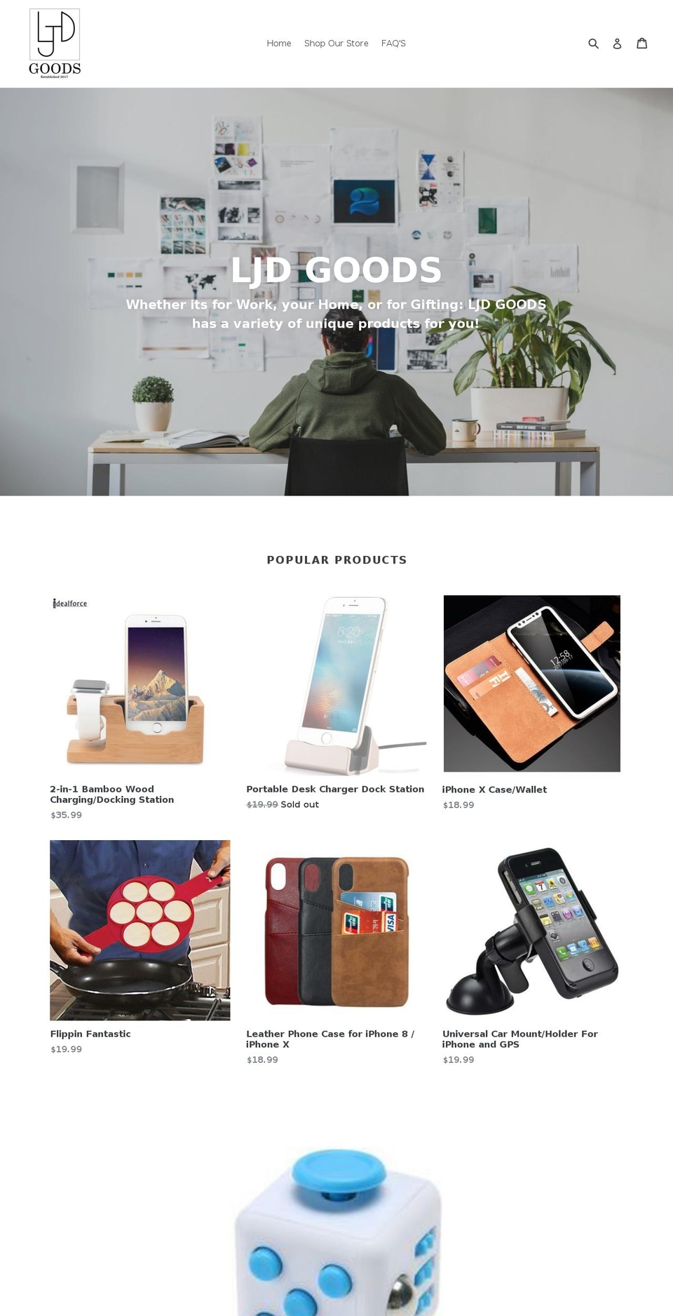 ljdgoods.com — Shopify storefront screenshot