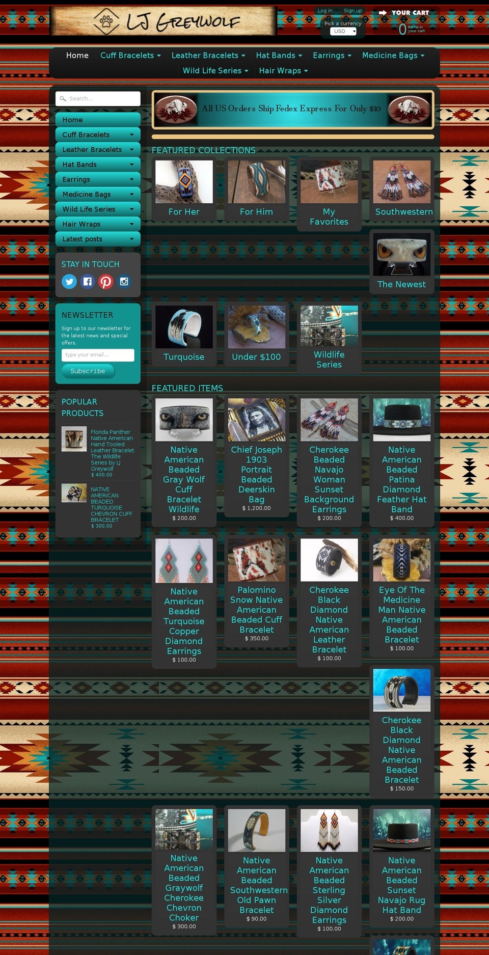 ljgreywolf.com shopify website screenshot