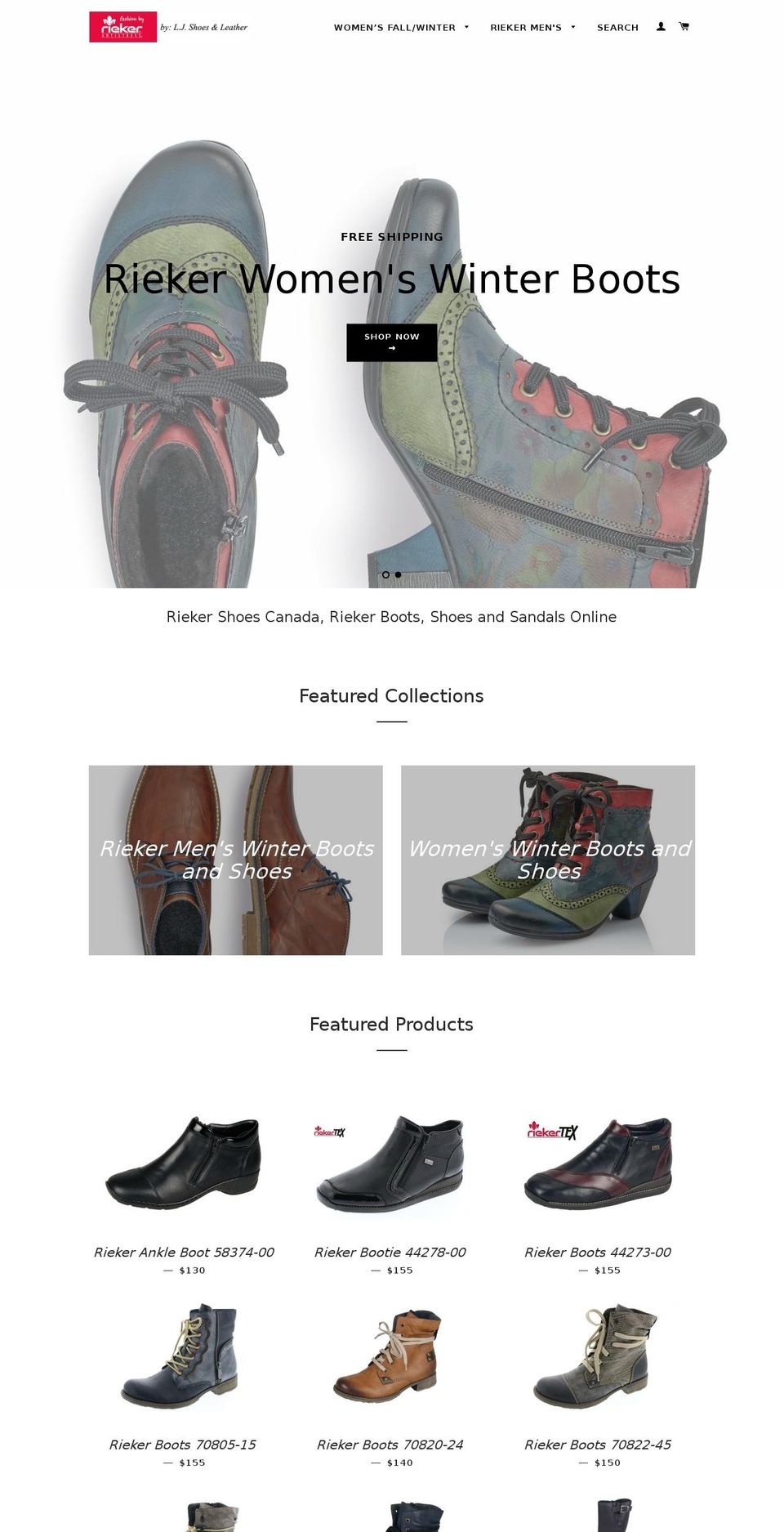 ljleather.ca shopify website screenshot