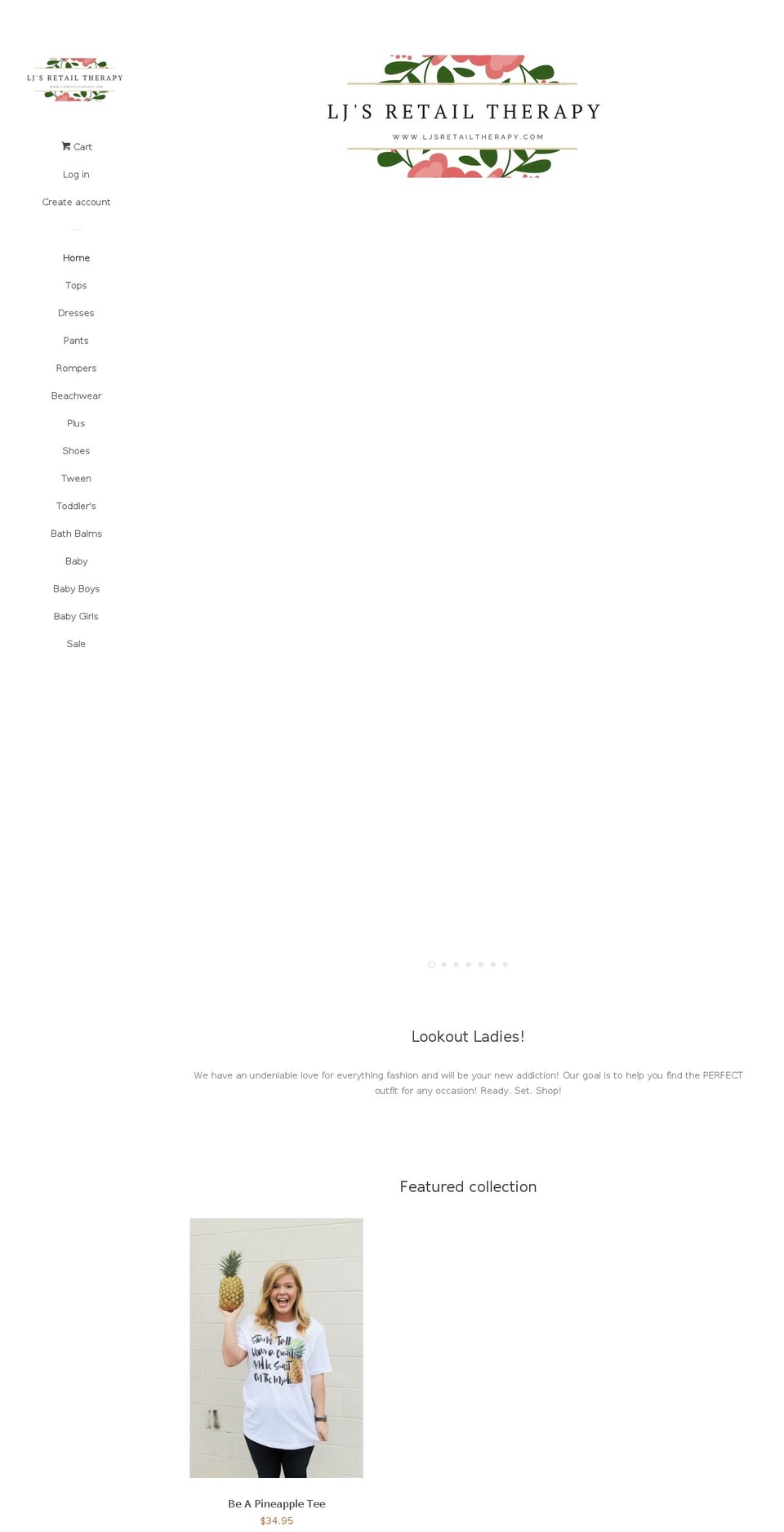 ljsretailtherapy.com shopify website screenshot