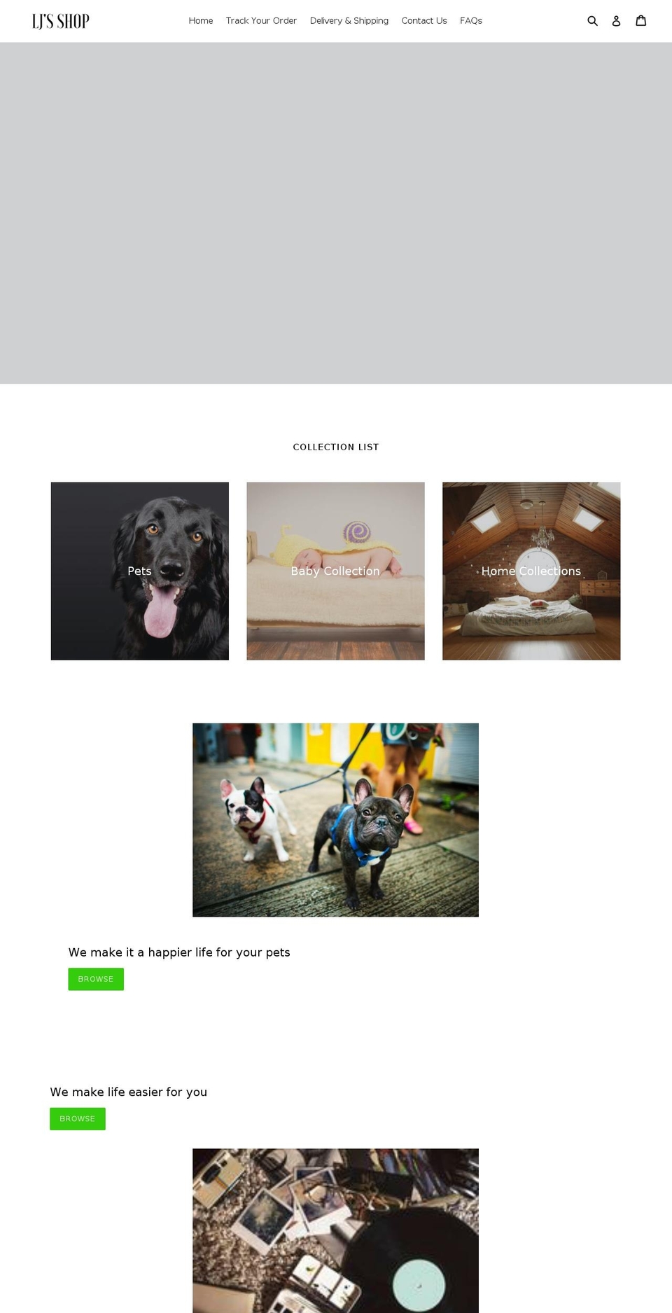 ljsshop.com — Shopify storefront screenshot