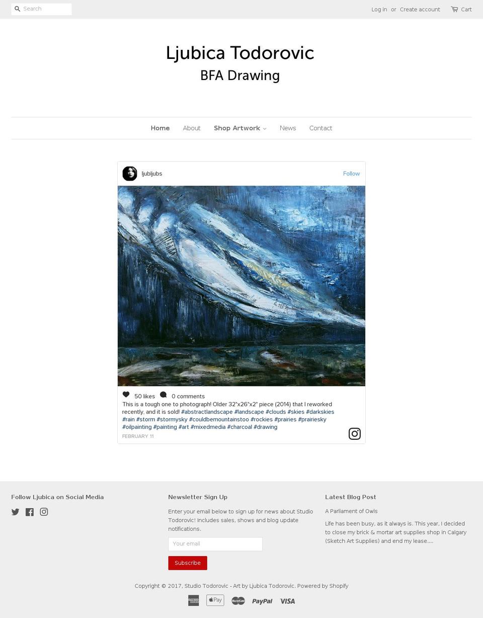 ljubicatodorovic.com shopify website screenshot