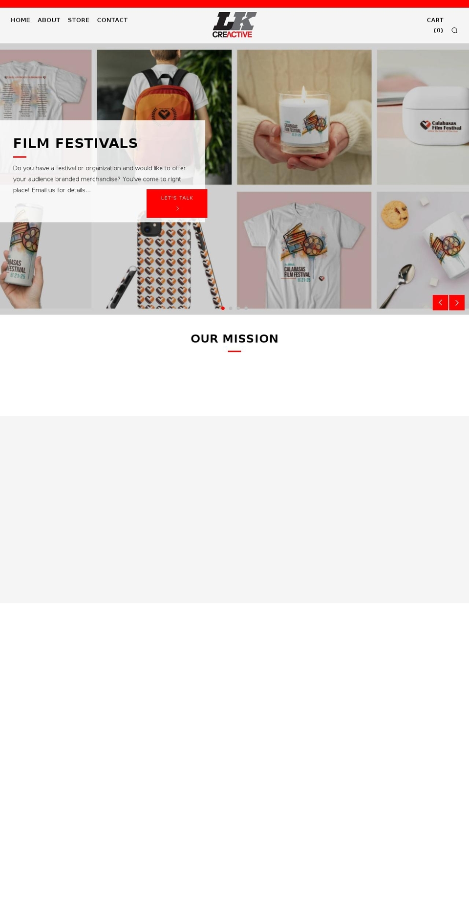 lkcreactive.com shopify website screenshot