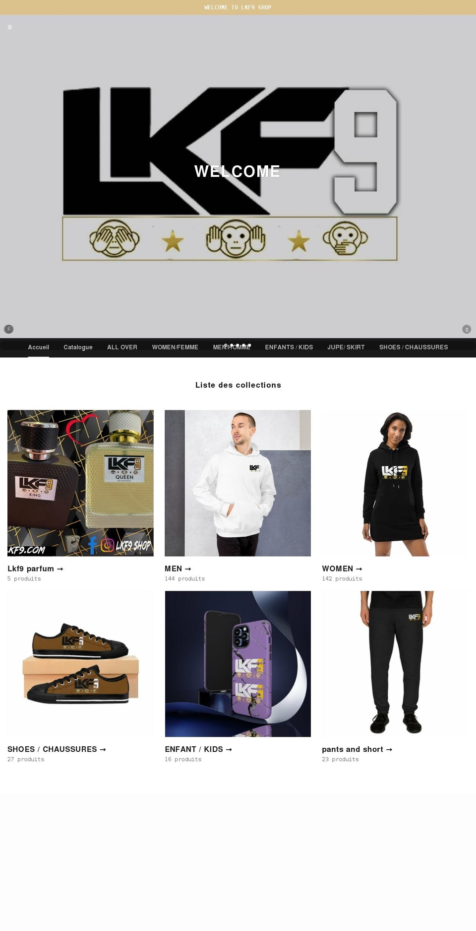 lkf9.com shopify website screenshot