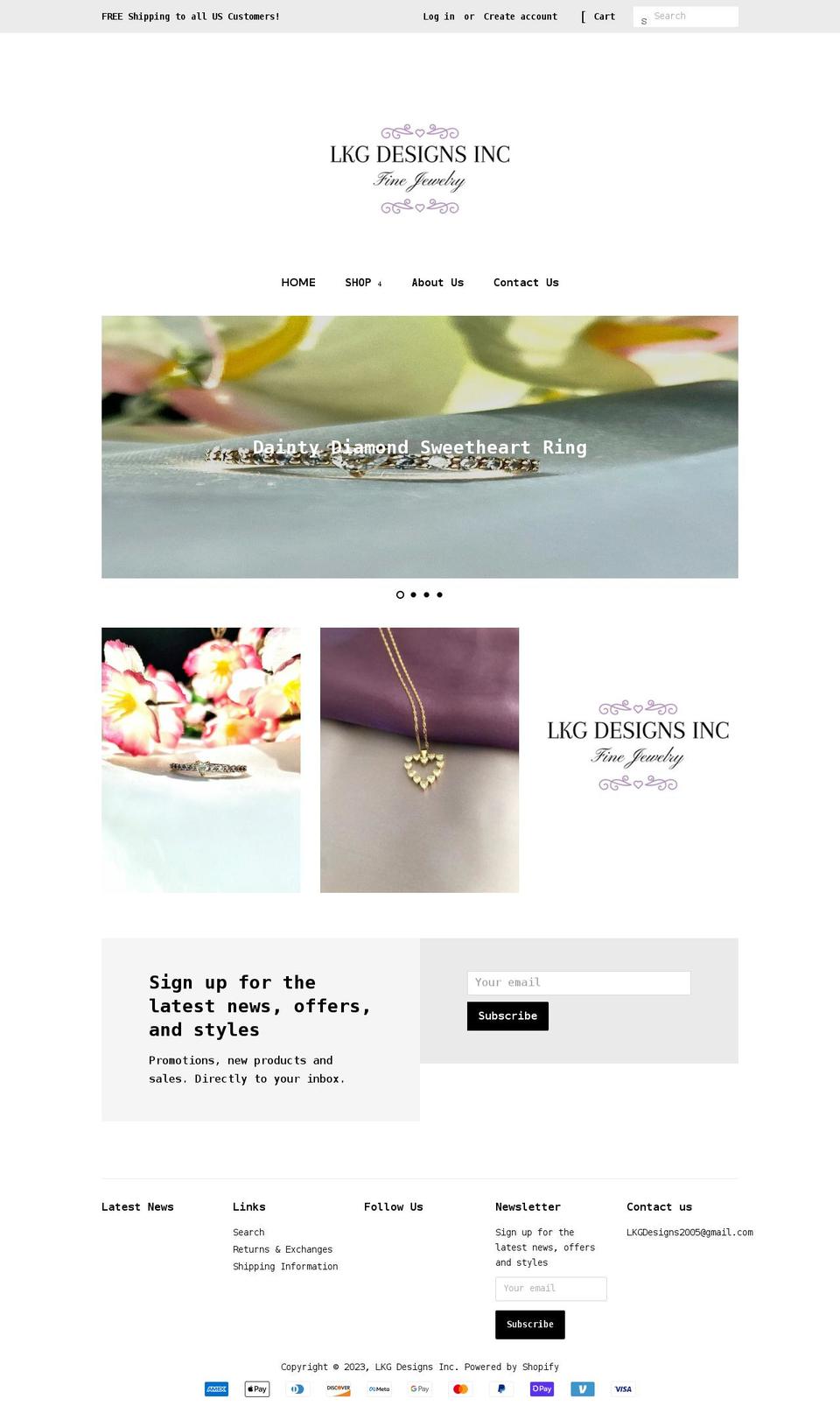 lkgdesignsinc.com shopify website screenshot