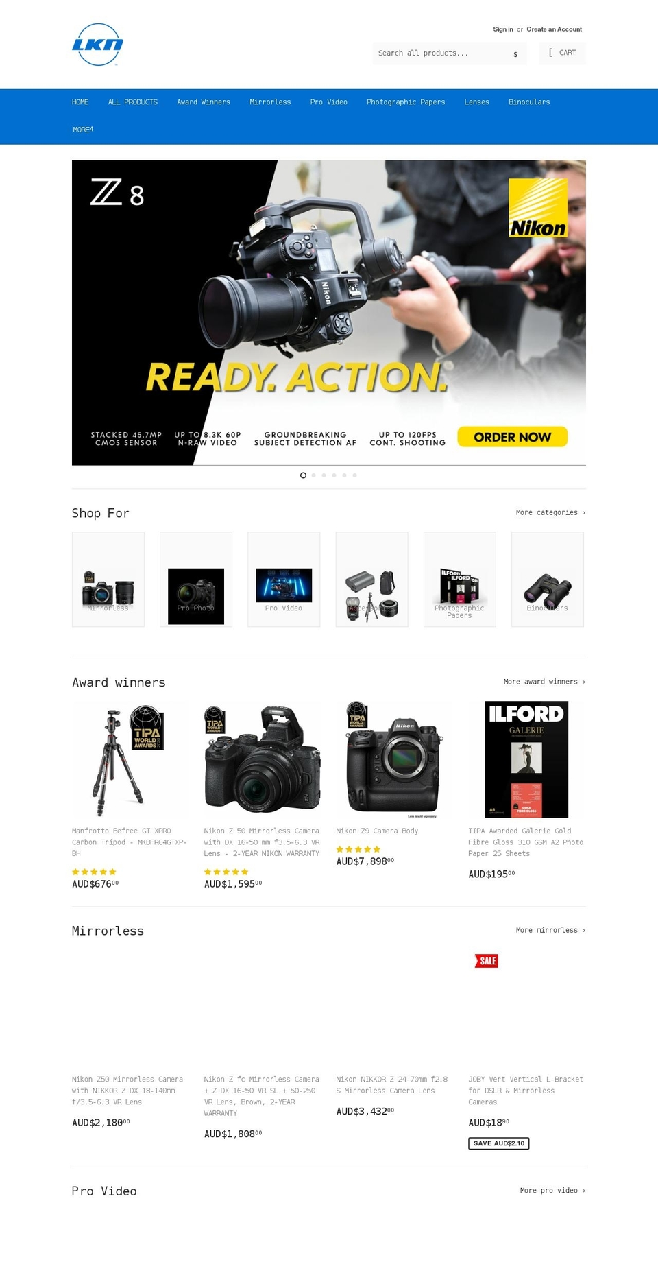 lknaustralia.com.au shopify website screenshot